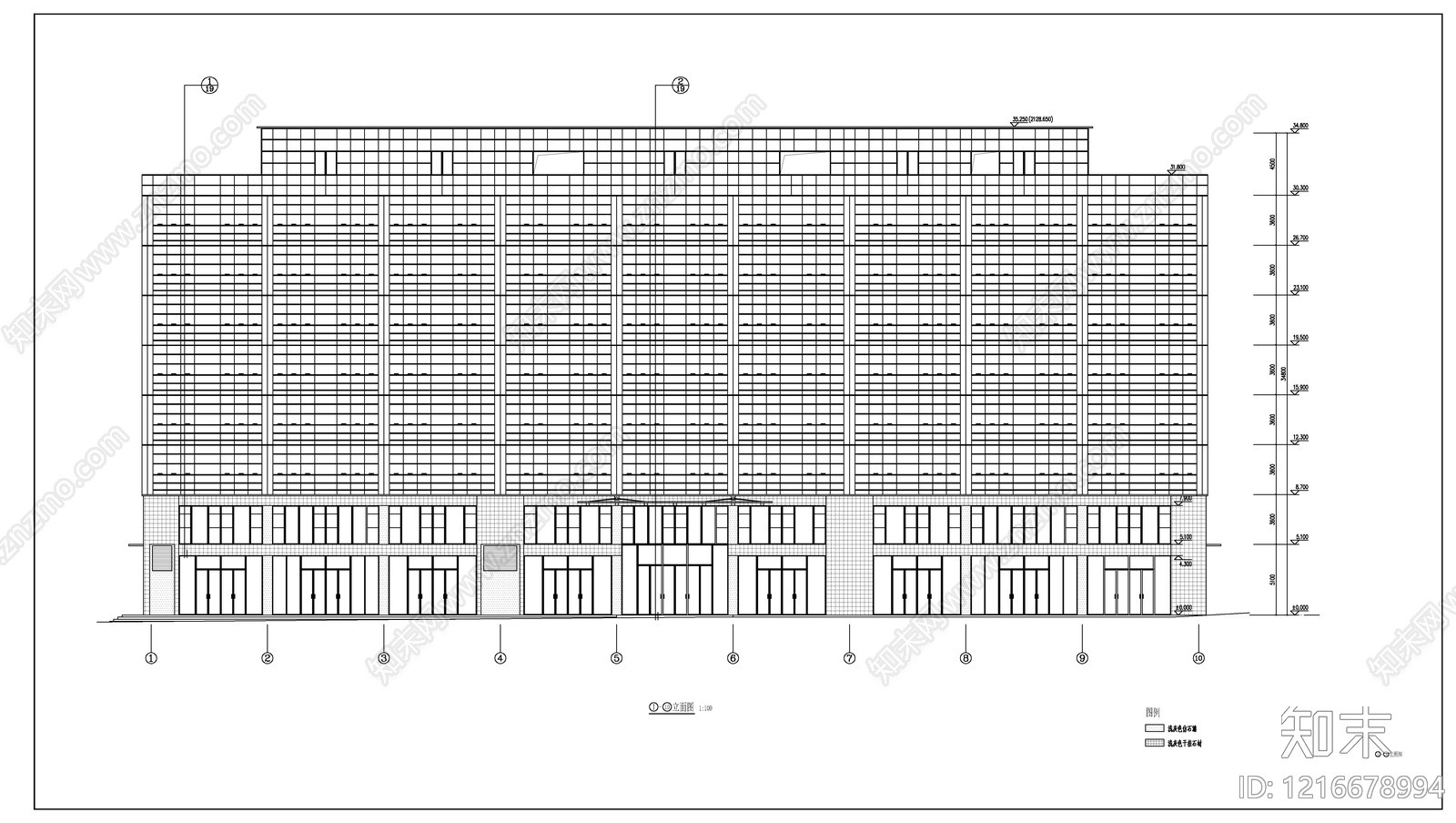 现代办公楼建筑施工图下载【ID:1216678994】