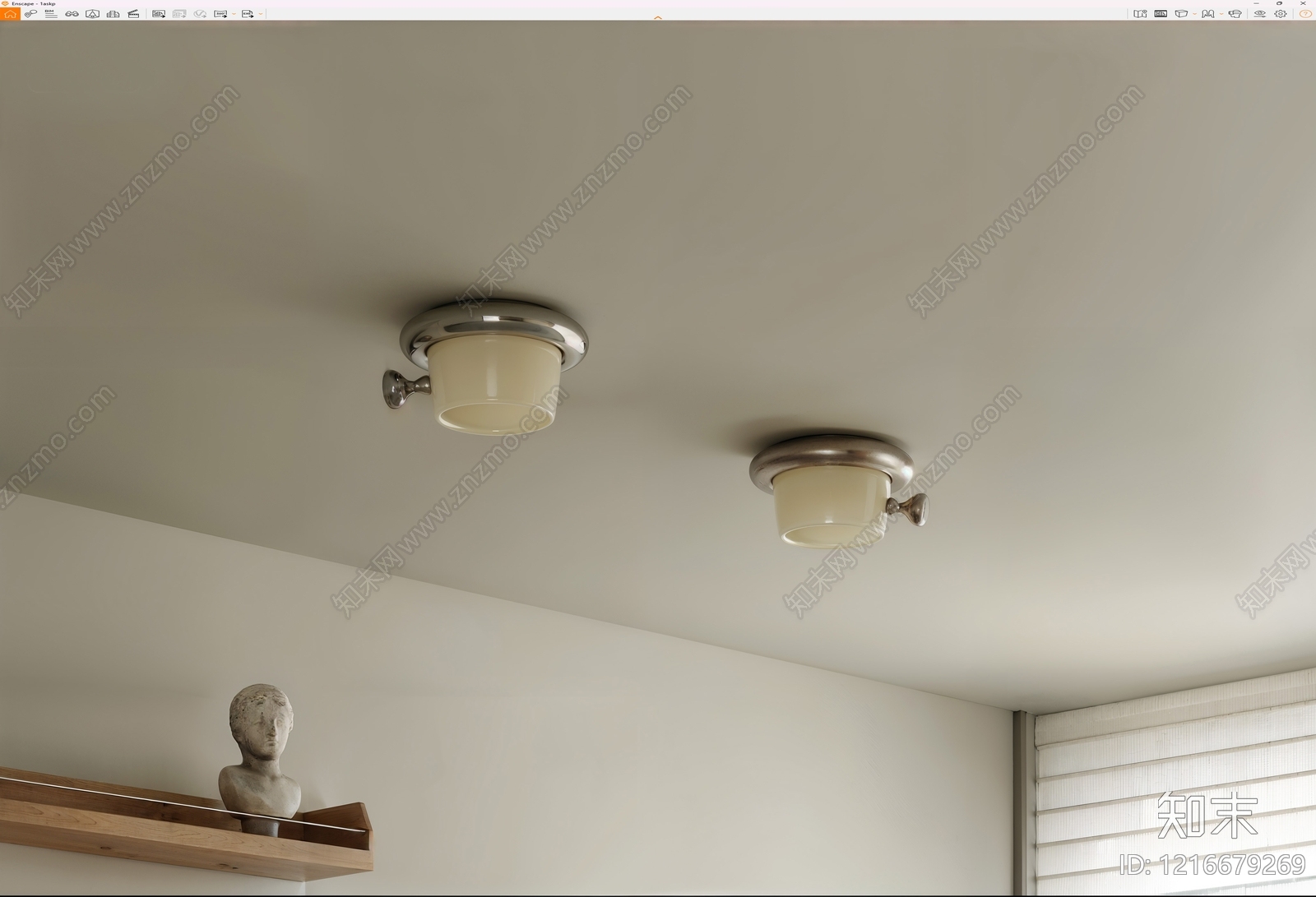 现代简约吸顶灯SU模型下载【ID:1216679269】