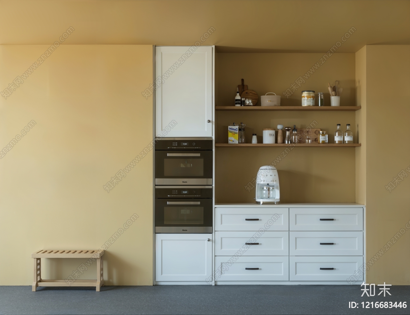 现代简约餐边柜3D模型下载【ID:1216683446】