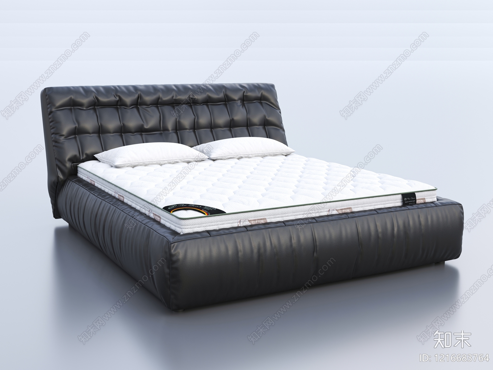 现代简约双人床3D模型下载【ID:1216683764】