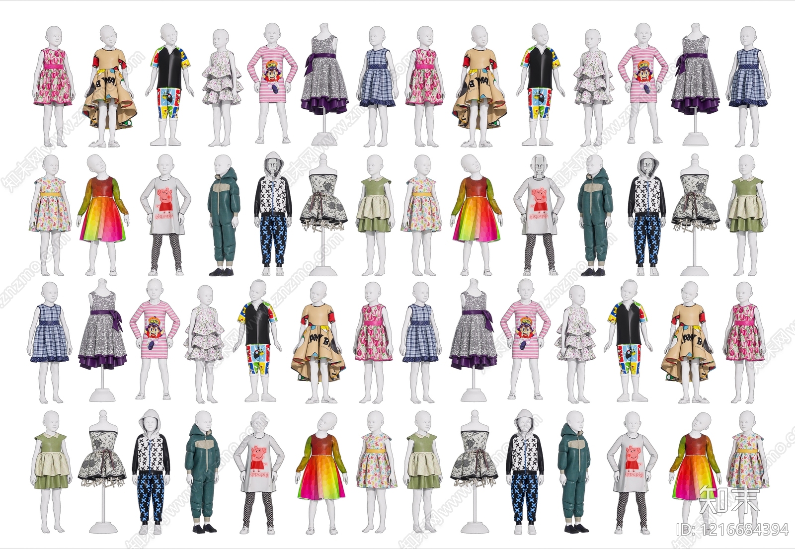 童趣混搭风服装展厅3D模型渲染效果图