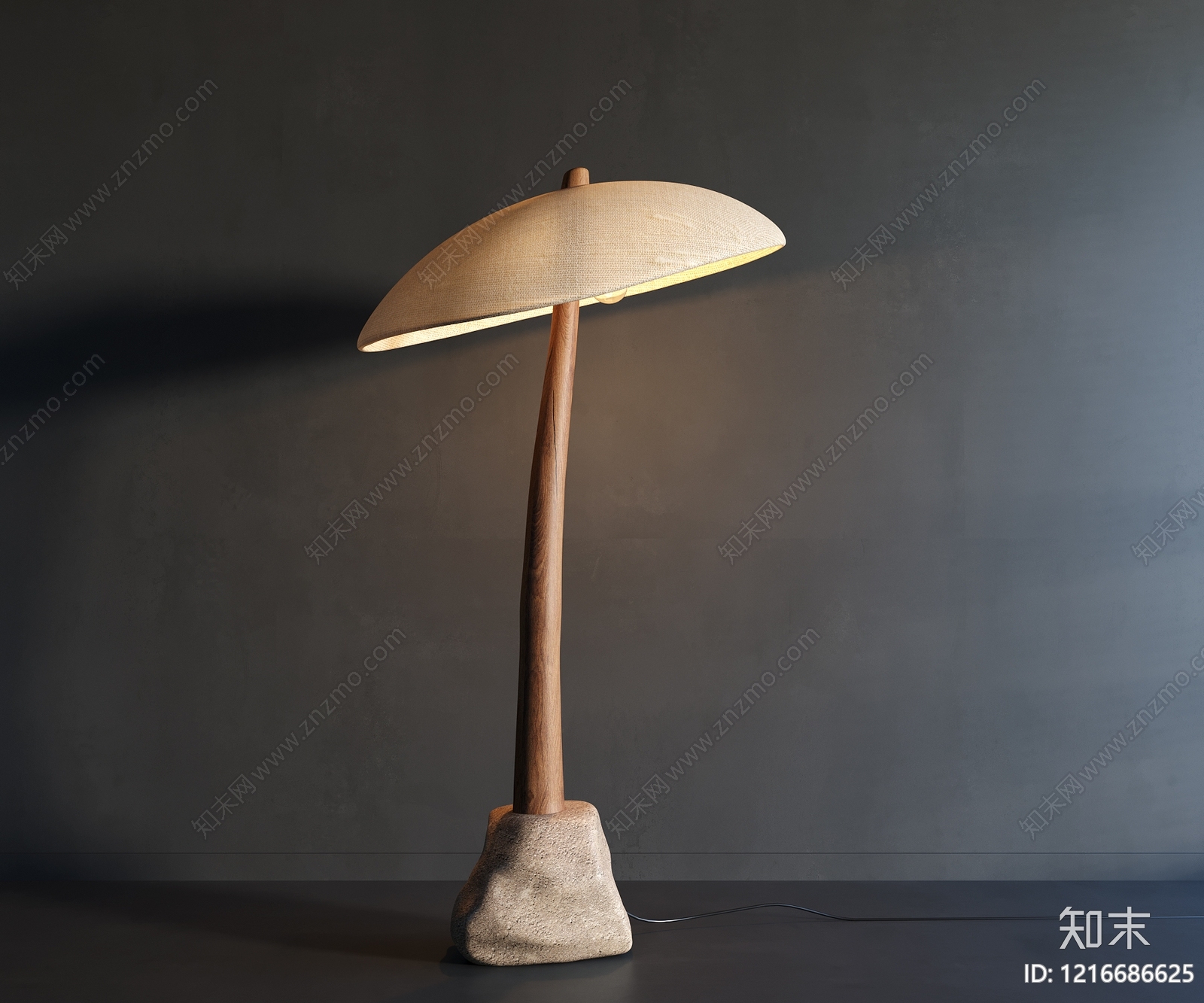 侘寂落地灯3D模型下载【ID:1216686625】