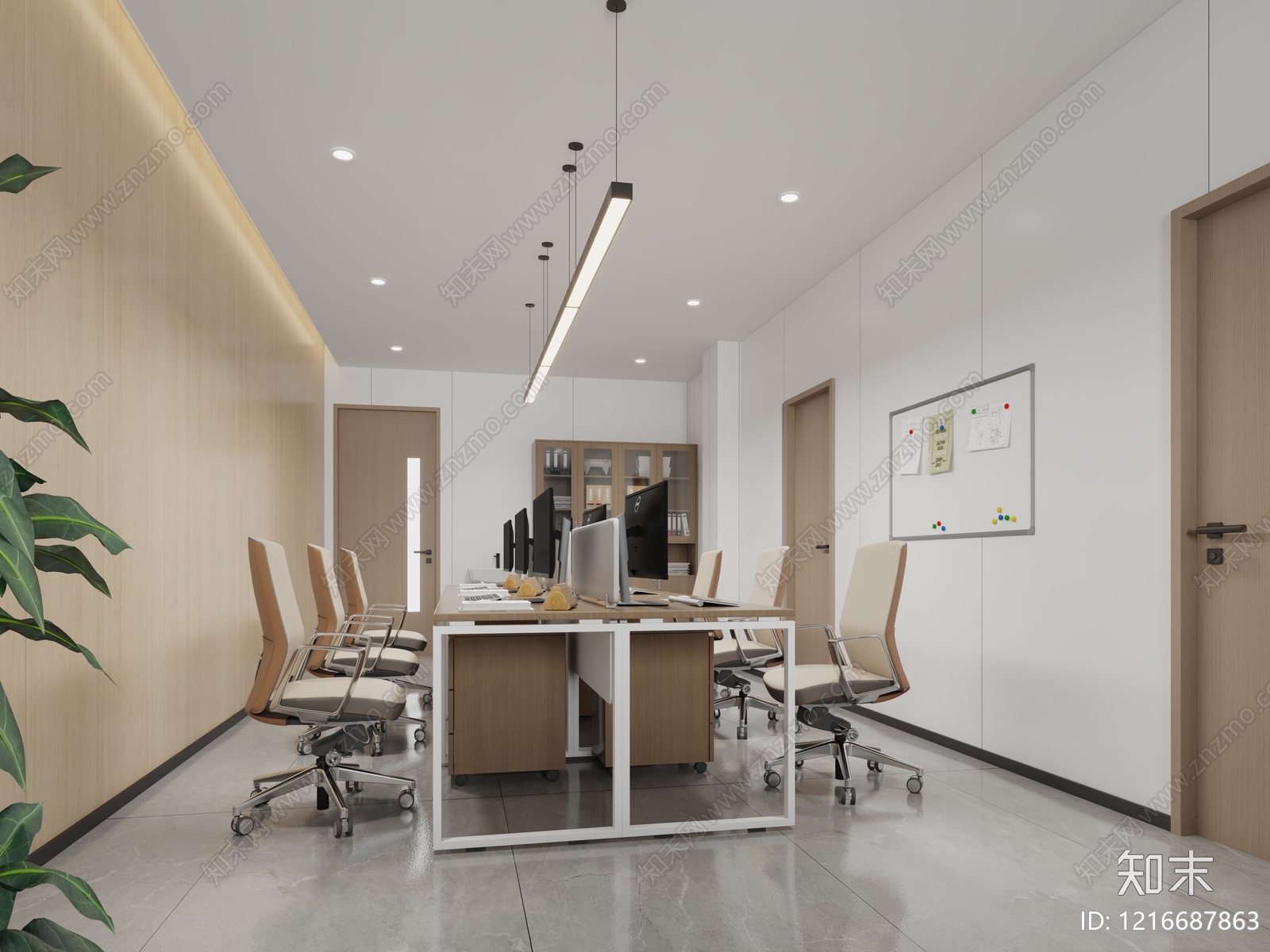 现代简约办公室3D模型下载【ID:1216687863】