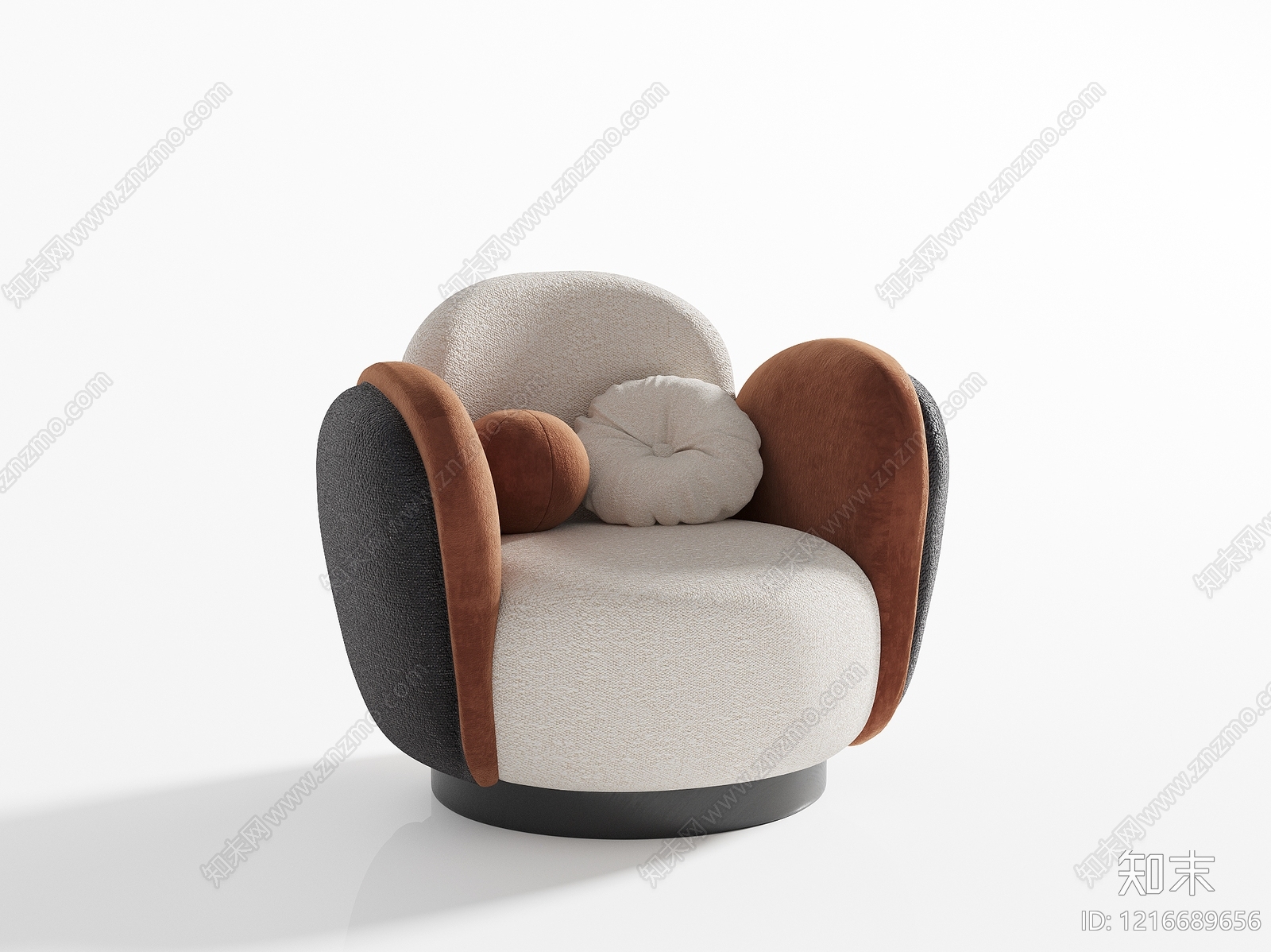 现代简约单人沙发3D模型下载【ID:1216689656】