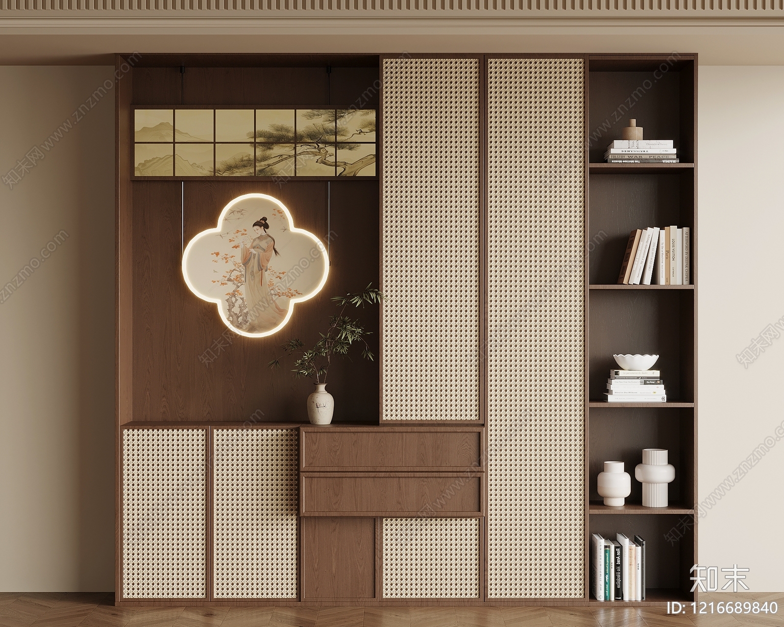 新中式玄关3D模型下载【ID:1216689840】