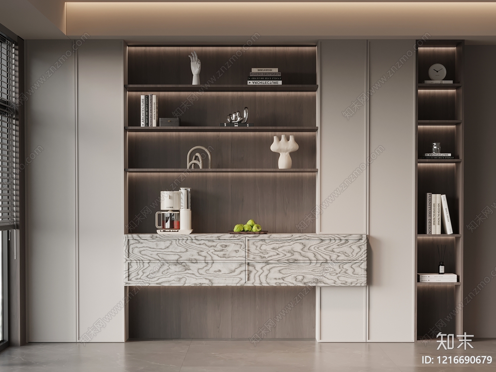 现代极简储物柜3D模型下载【ID:1216690679】