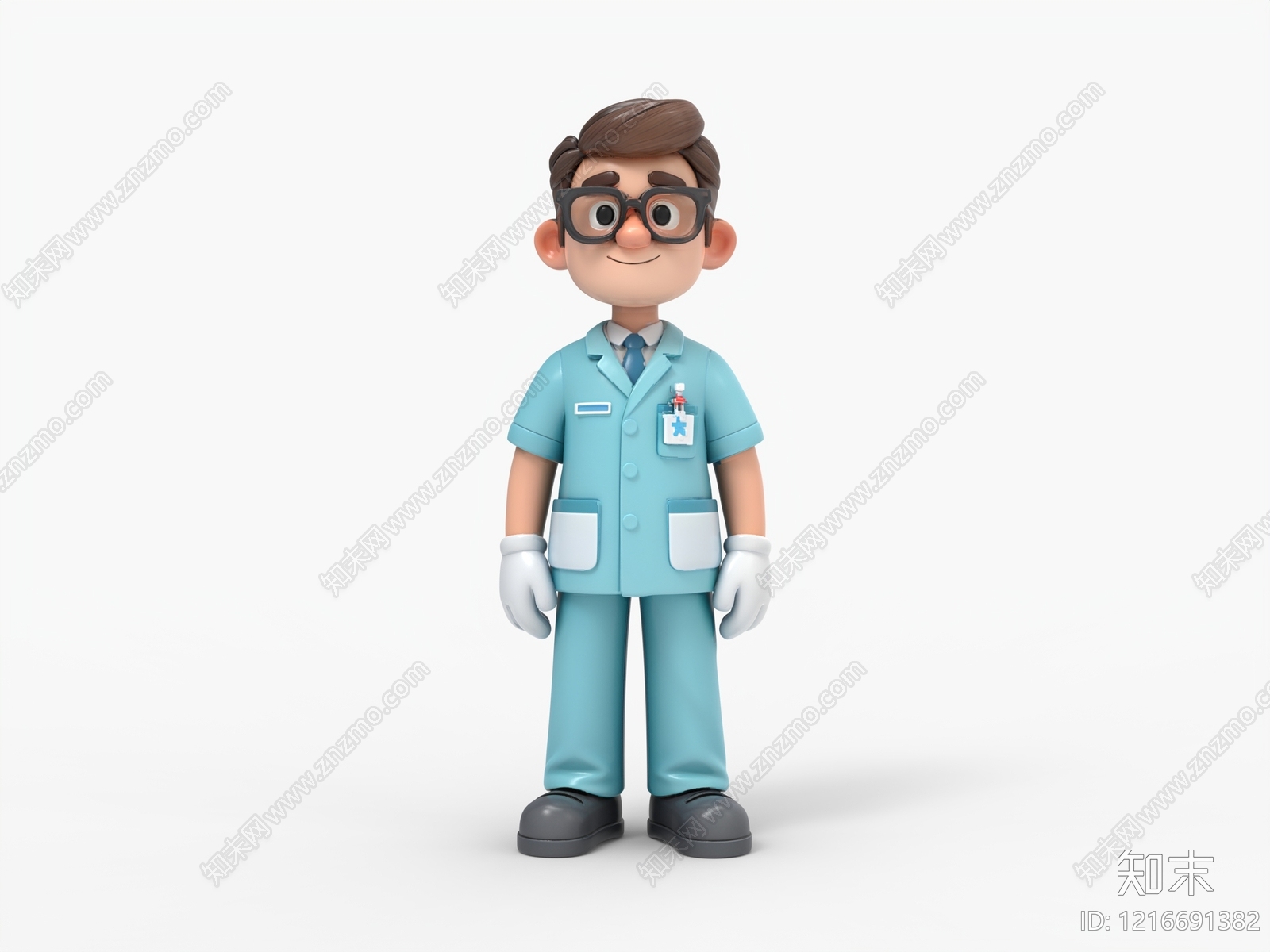 卡通3D风格虚拟人物3D模型渲染效果图
