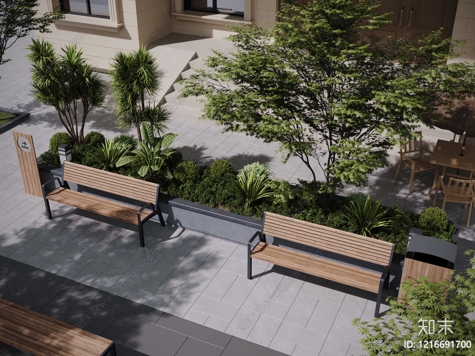 现代简约休憩花园3D模型下载【ID:1216691700】