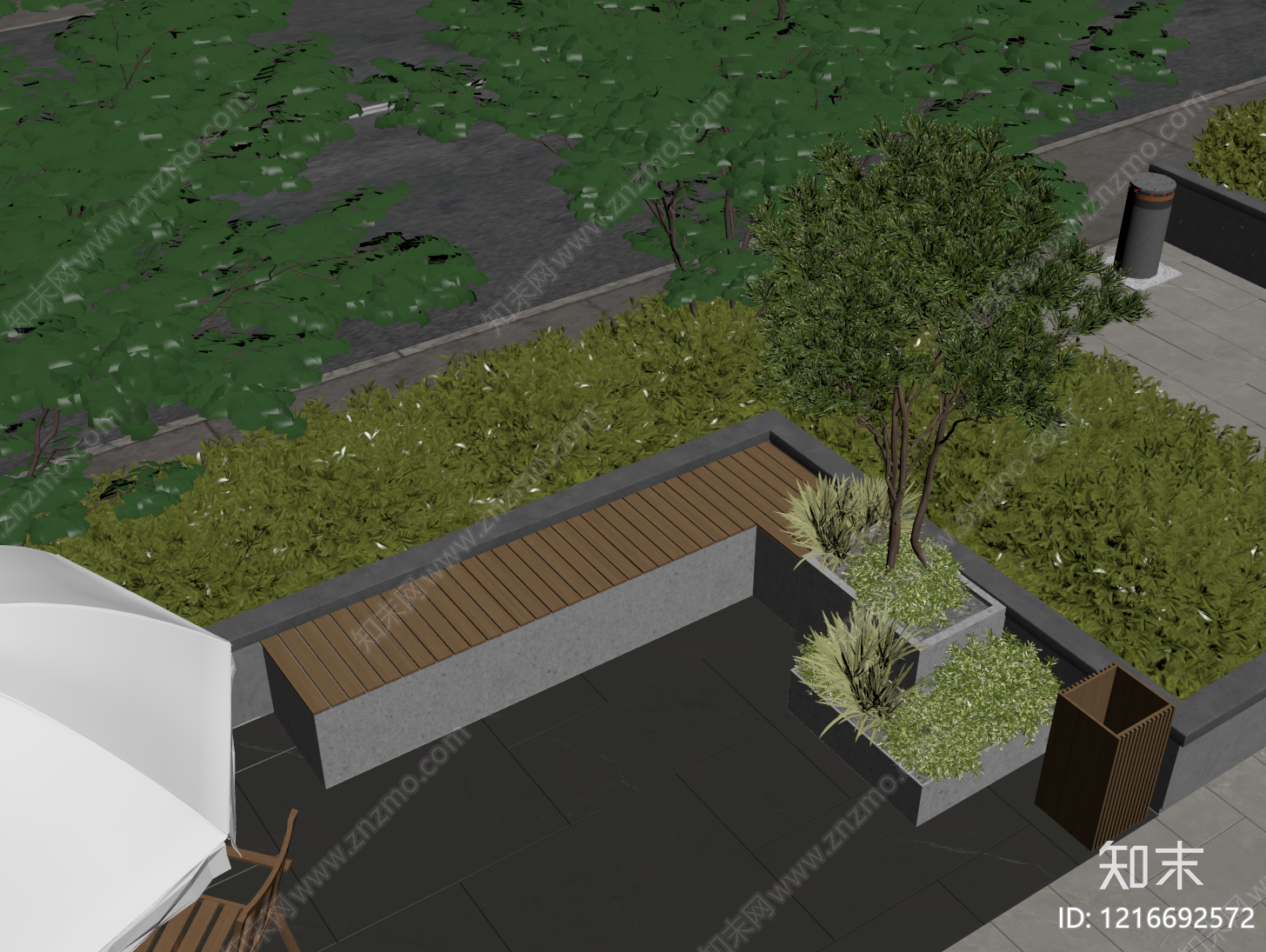 现代简约景观座椅SU模型下载【ID:1216692572】