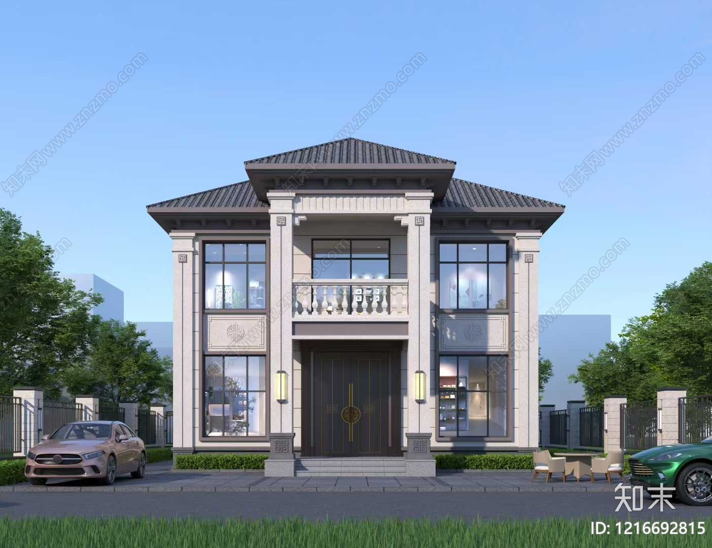 新中式别墅建筑施工图下载【ID:1216692815】