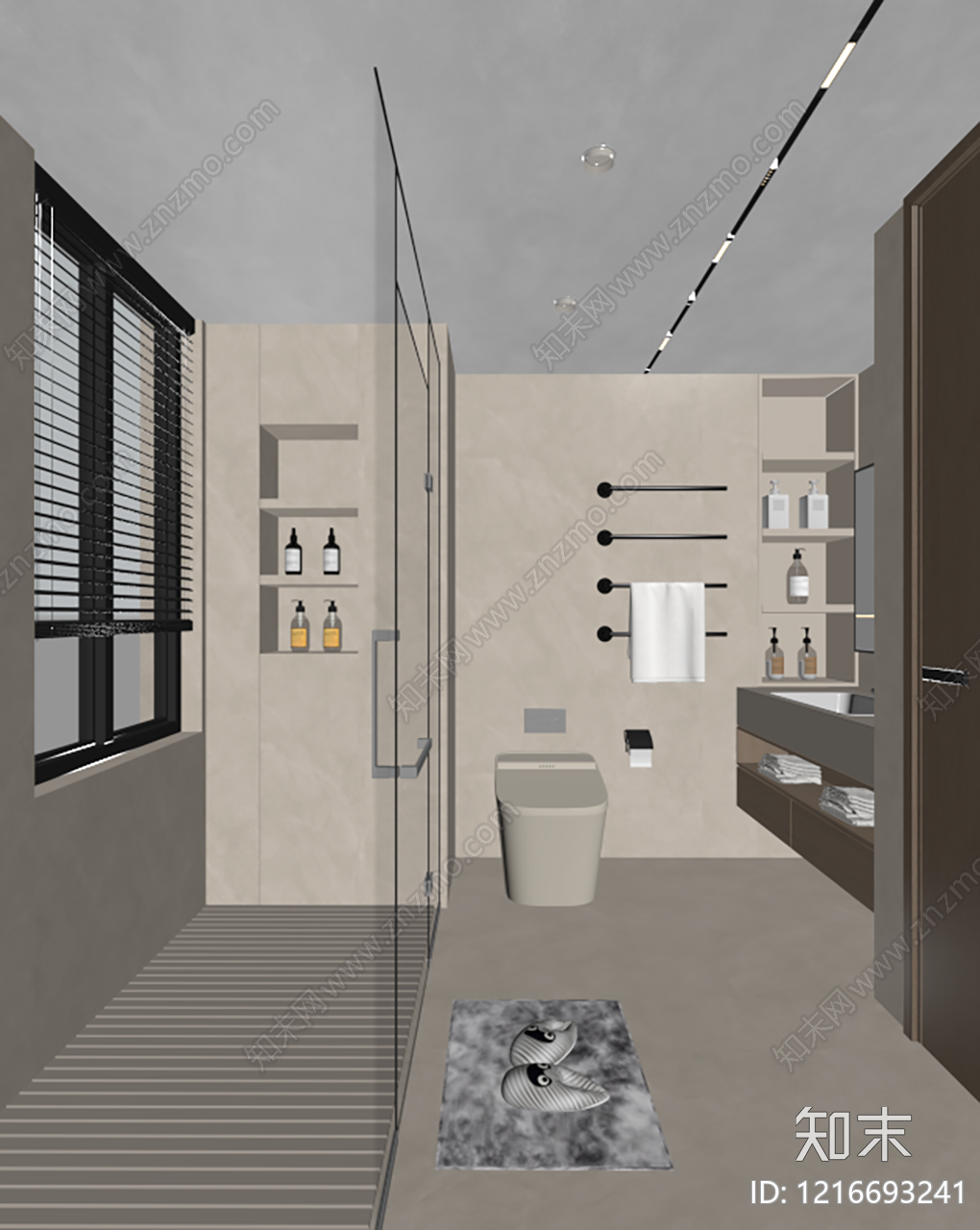 现代简约卫生间SU模型下载【ID:1216693241】