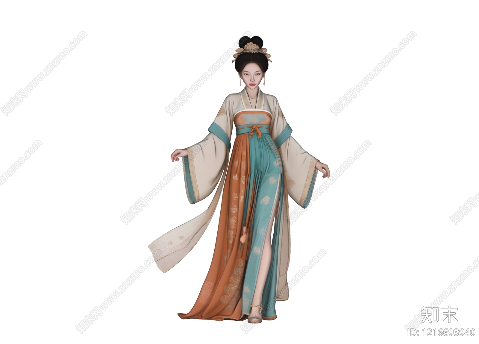 新中式虚拟人物SU模型下载【ID:1216693940】