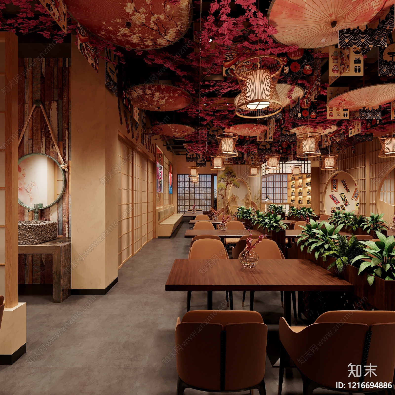 日式日料店3D模型下载【ID:1216694886】