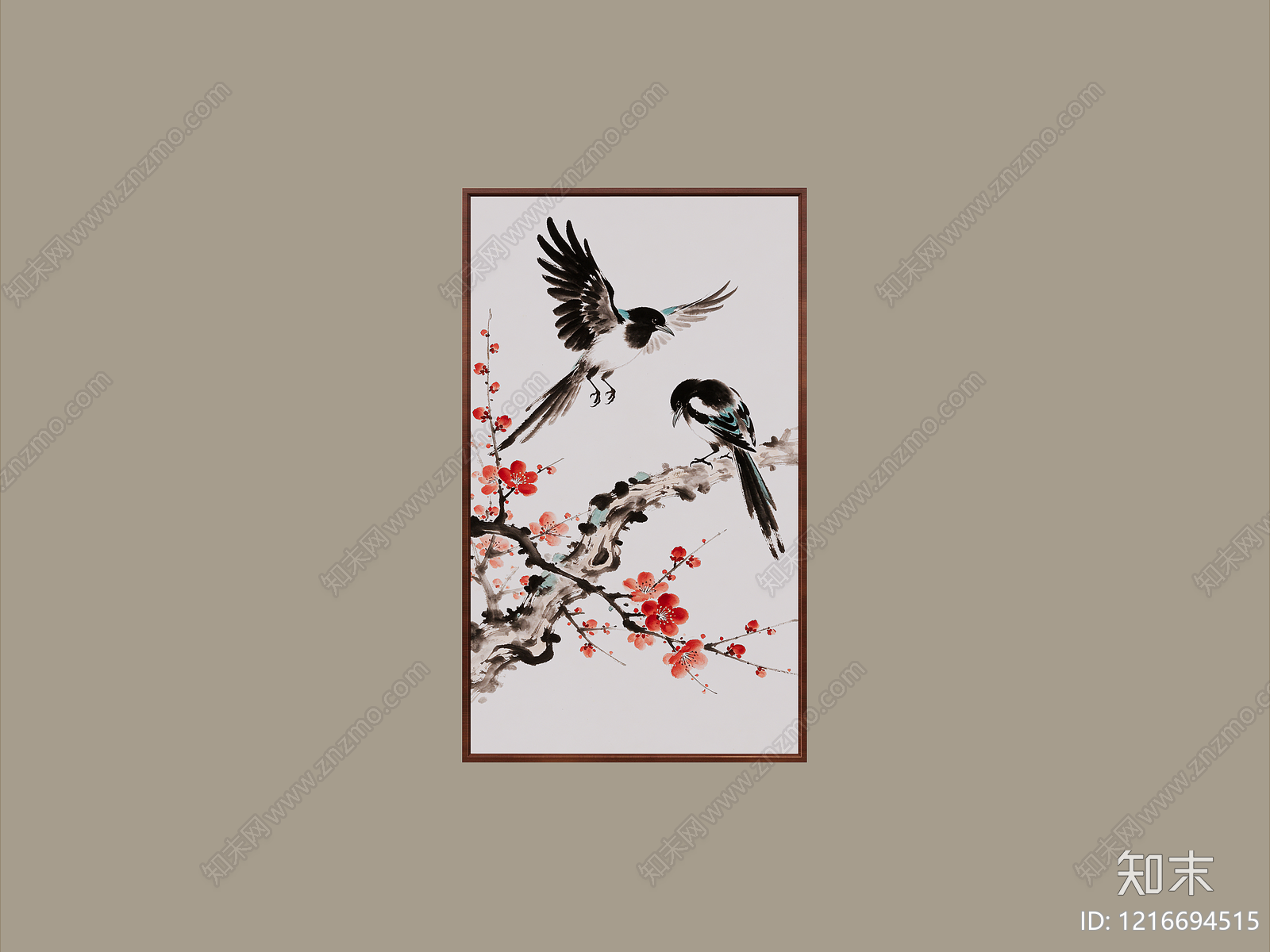 新中式挂画SU模型下载【ID:1216694515】