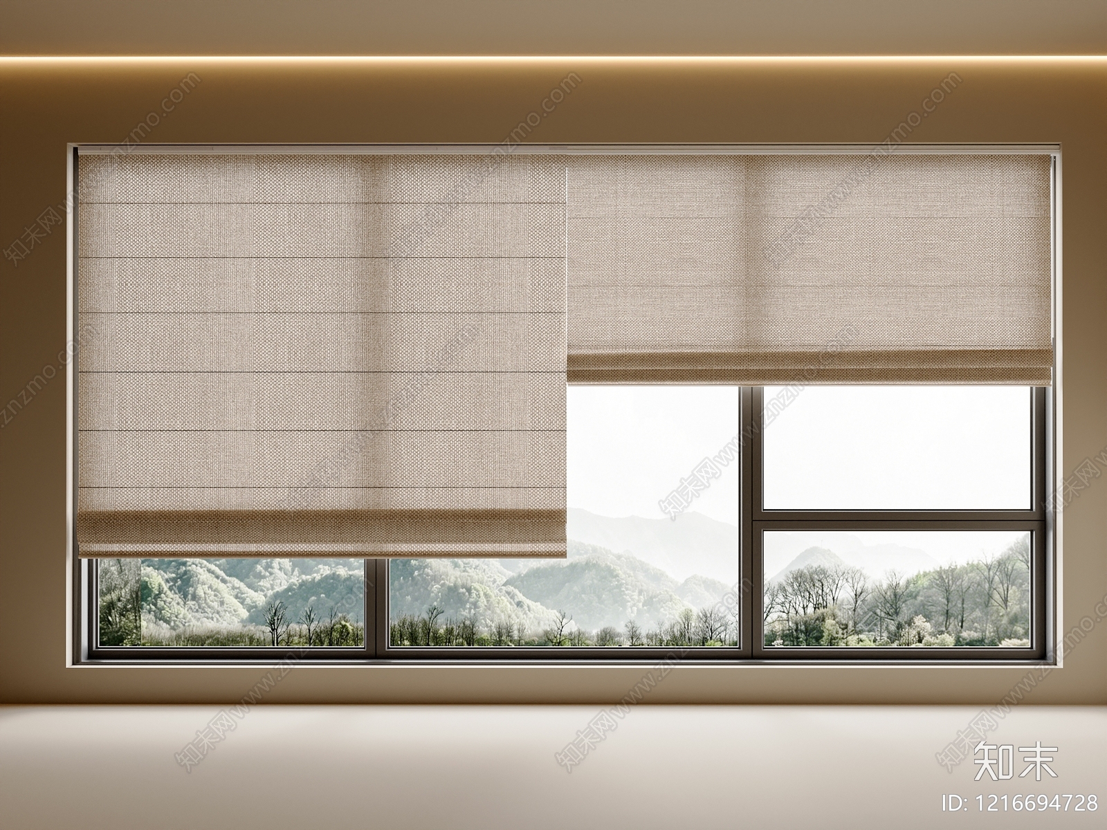 现代窗帘SU模型下载【ID:1216694728】