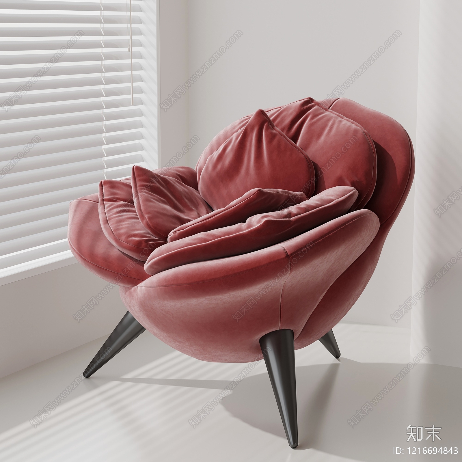现代简约单人沙发3D模型下载【ID:1216694843】