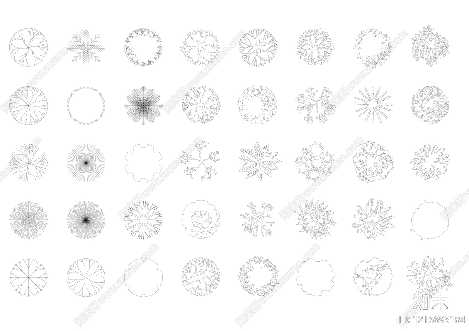 植物图例库施工图下载【ID:1216695184】