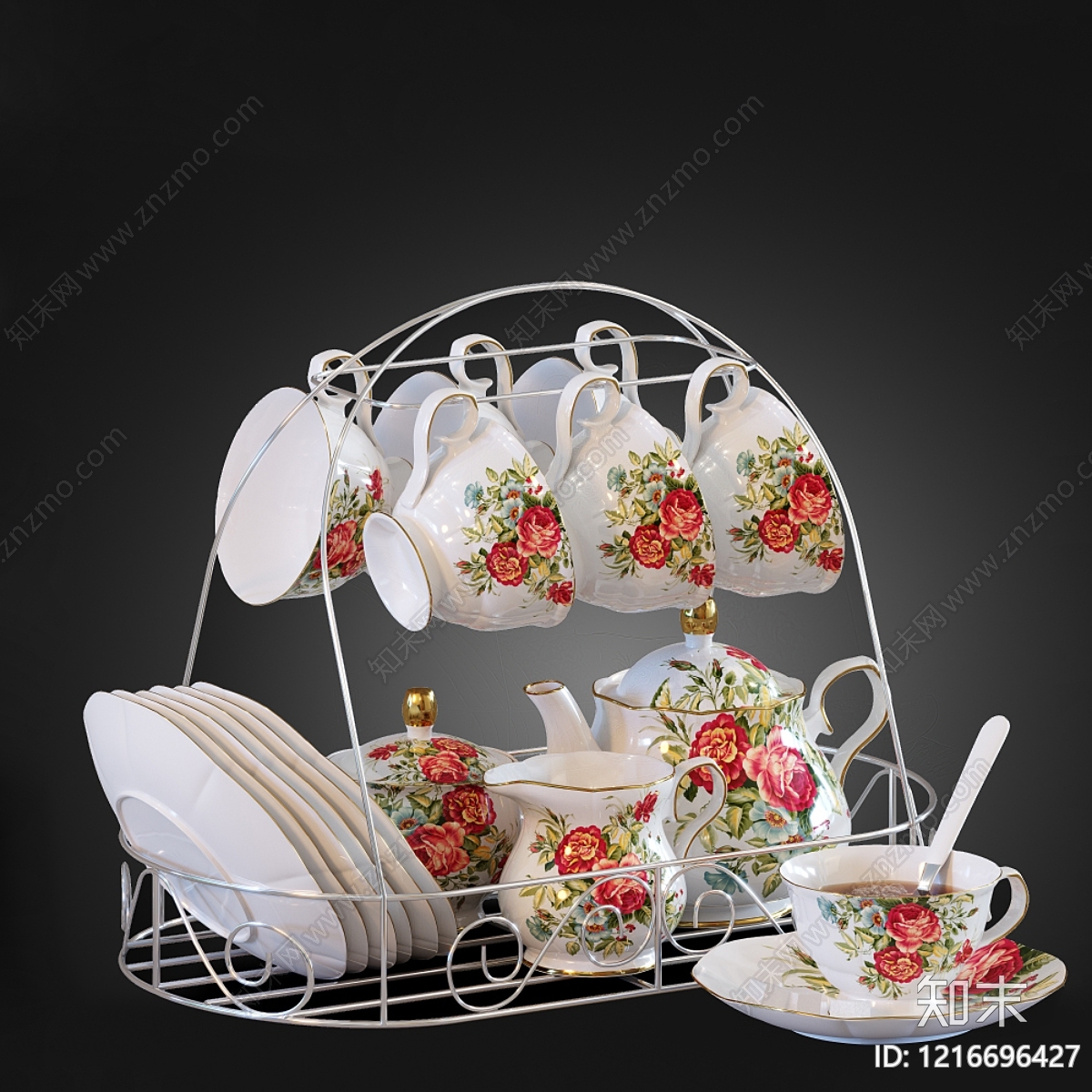 欧式古典餐具3D模型下载【ID:1216696427】