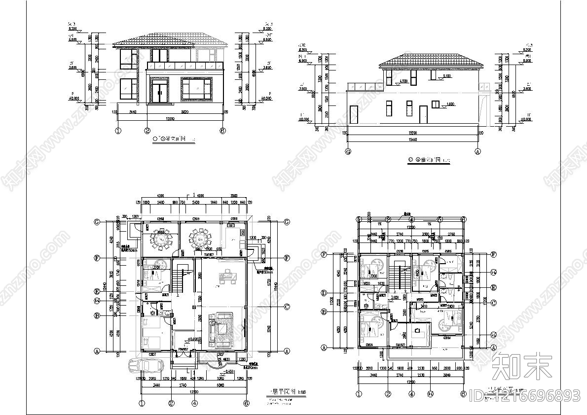 现代新中式住宅楼建筑施工图下载【ID:1216696893】