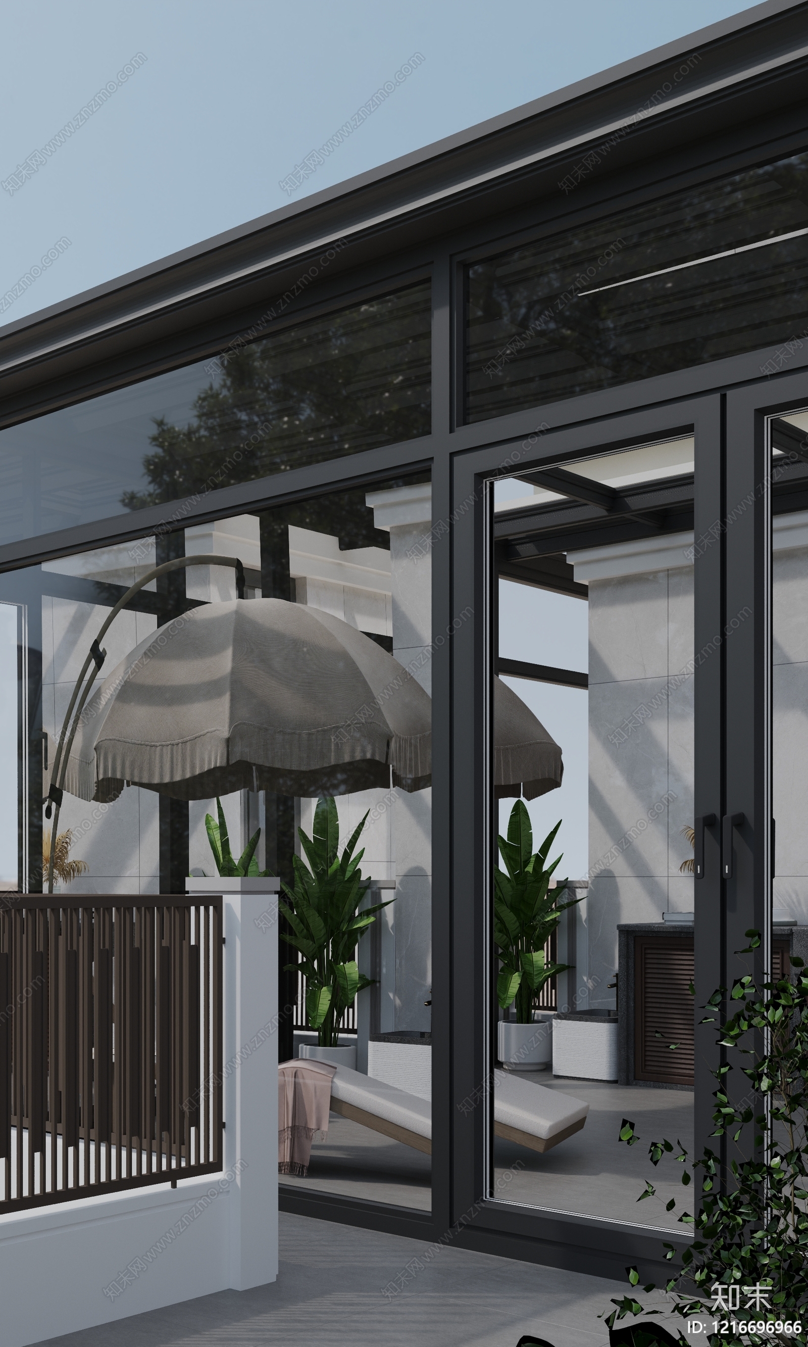 现代简约阳台3D模型下载【ID:1216696966】