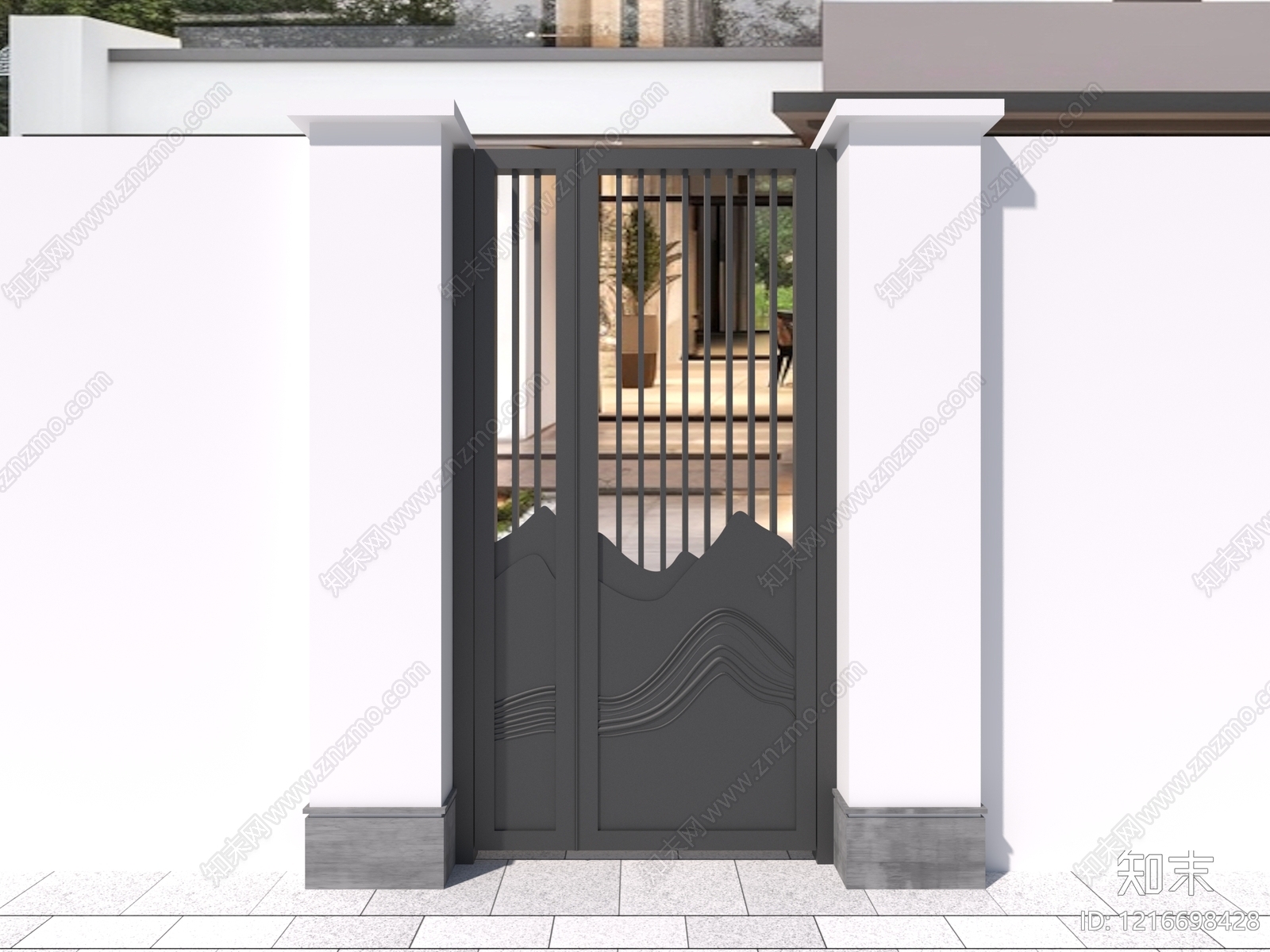新中式大门3D模型下载【ID:1216698428】