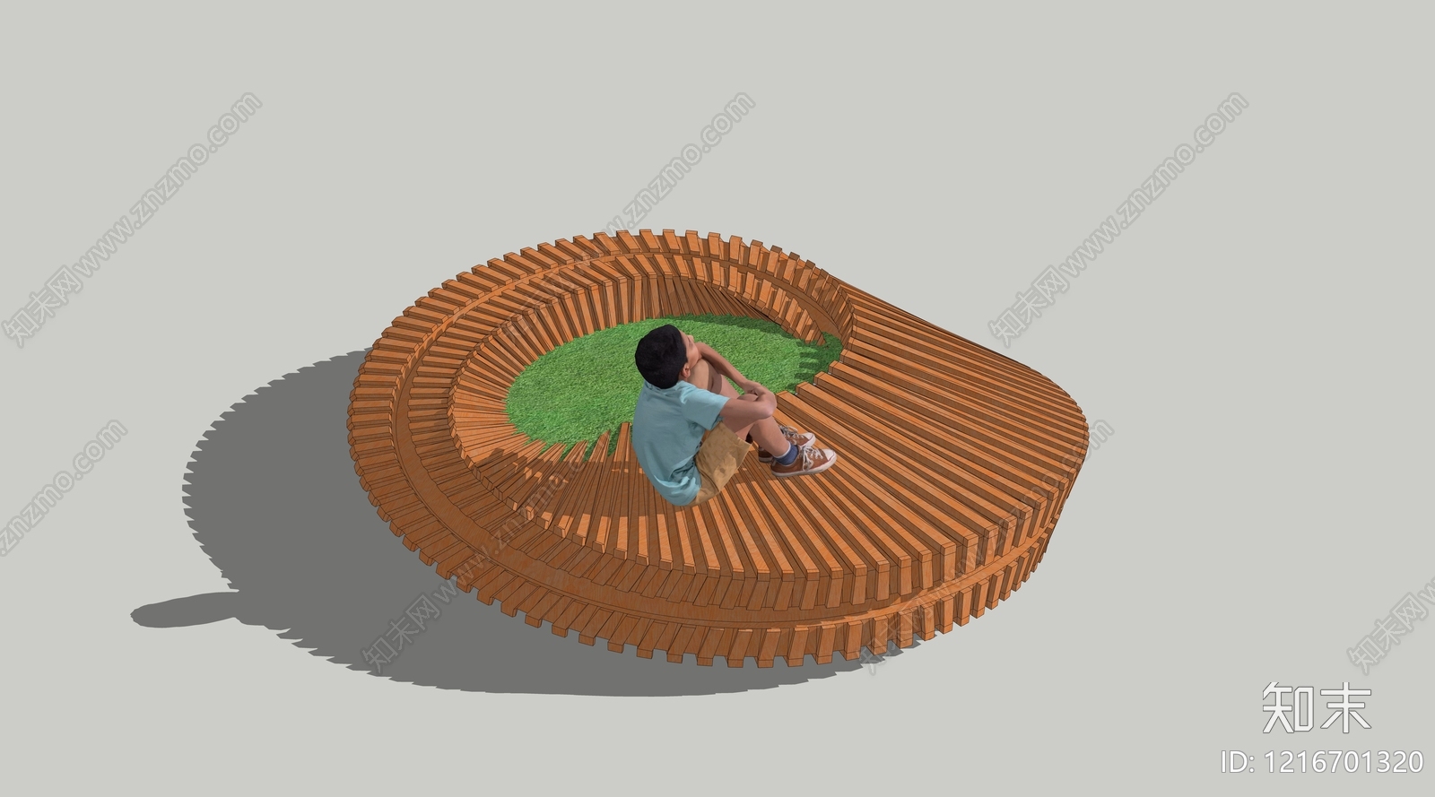 原木风景观座椅SU模型下载【ID:1216701320】