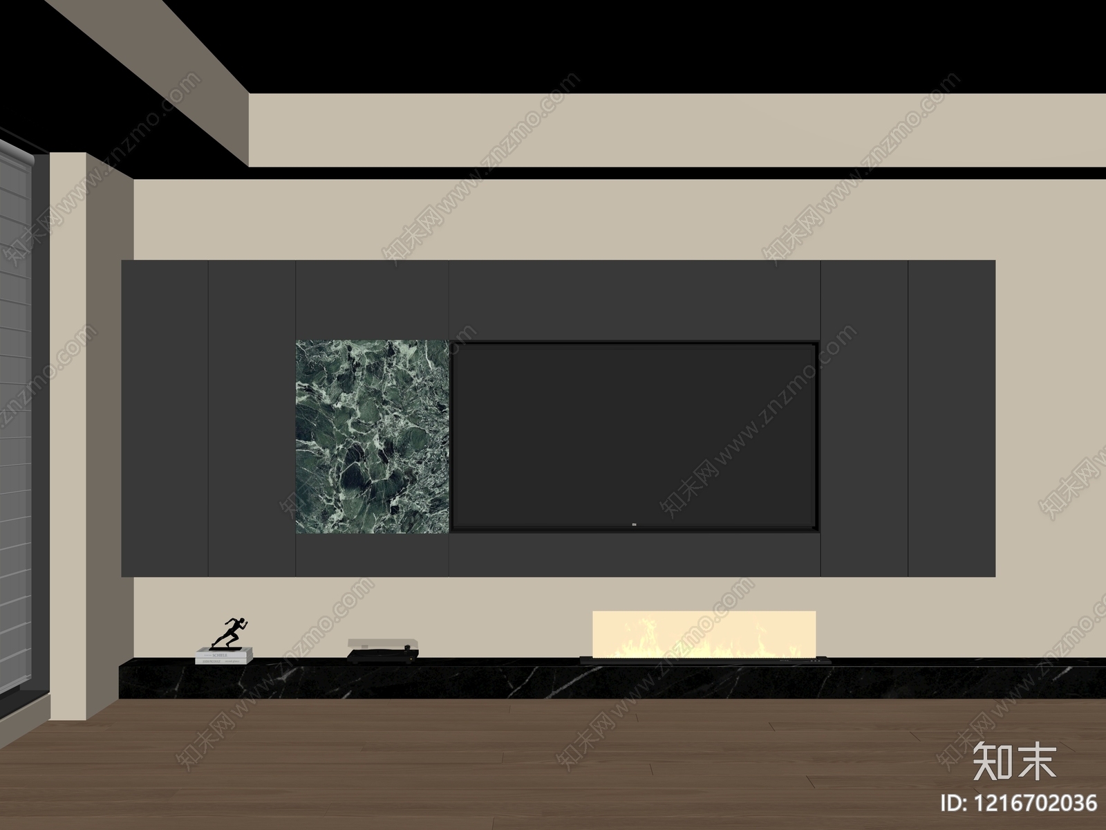 现代背景墙SU模型下载【ID:1216702036】