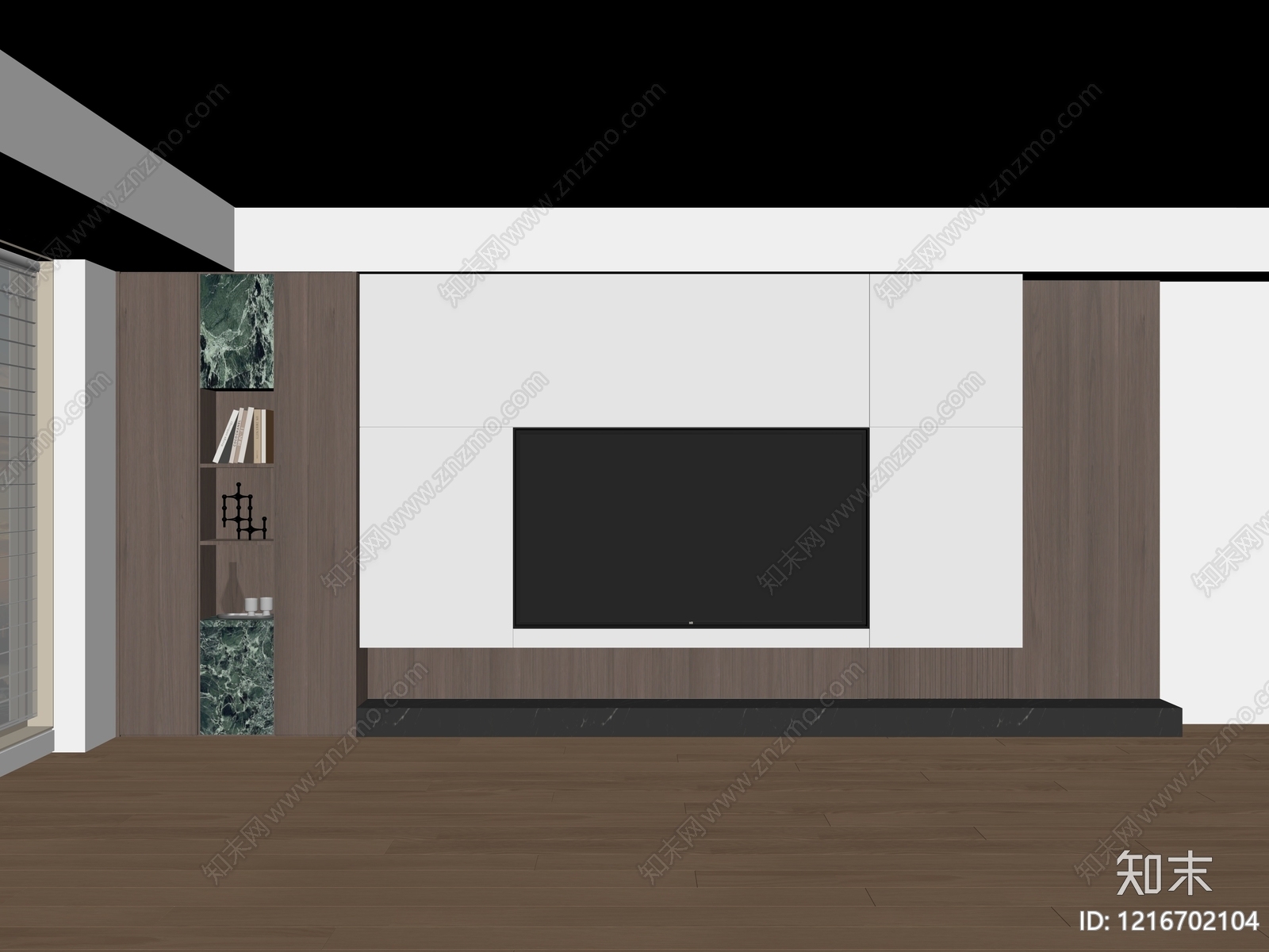 现代简约背景墙SU模型下载【ID:1216702104】
