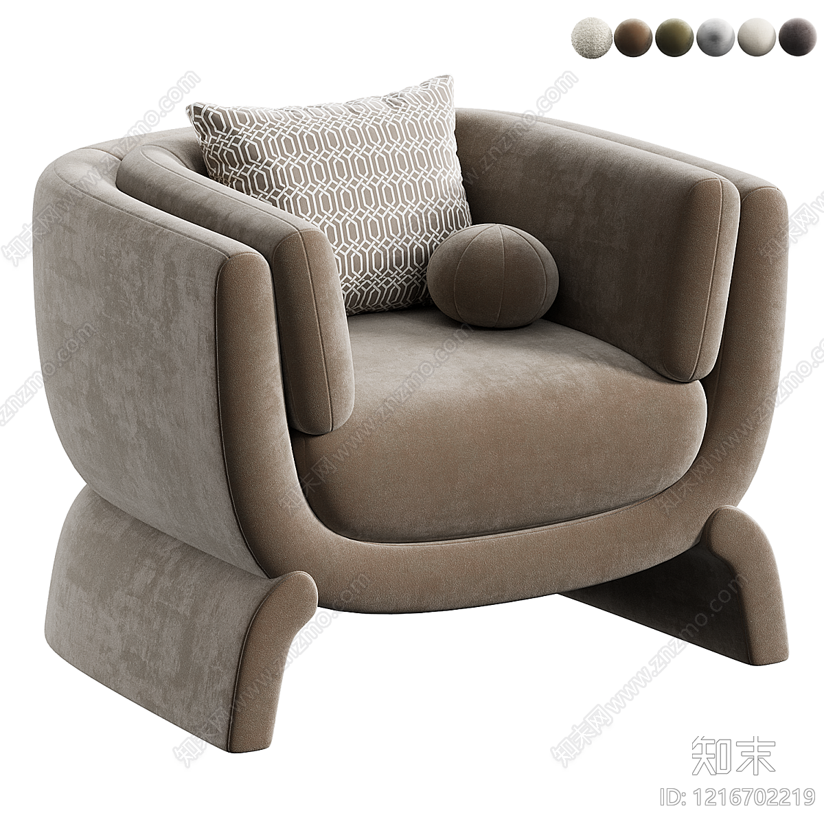 现代简约单人沙发3D模型下载【ID:1216702219】