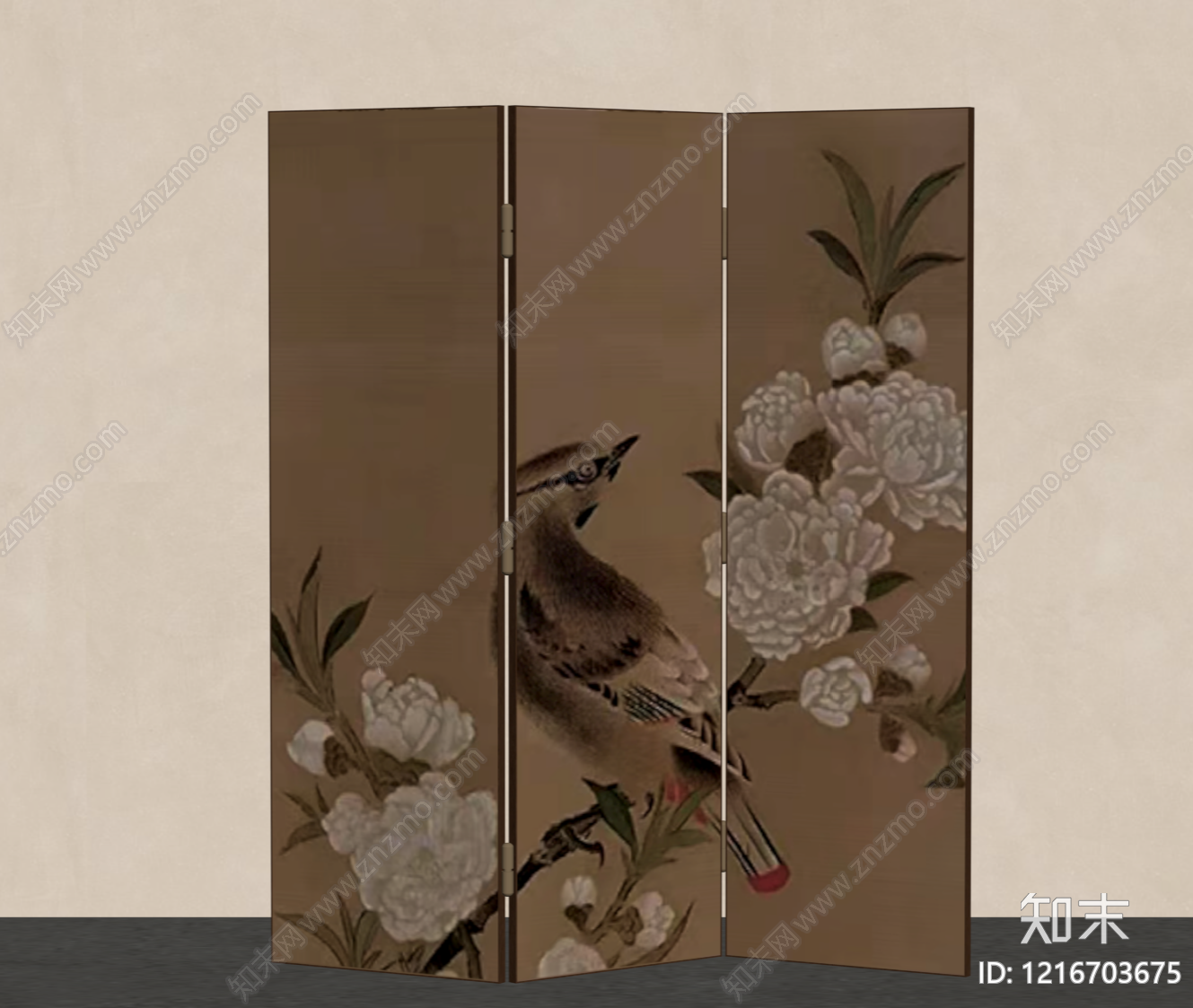 新中式屏风SU模型下载【ID:1216703675】