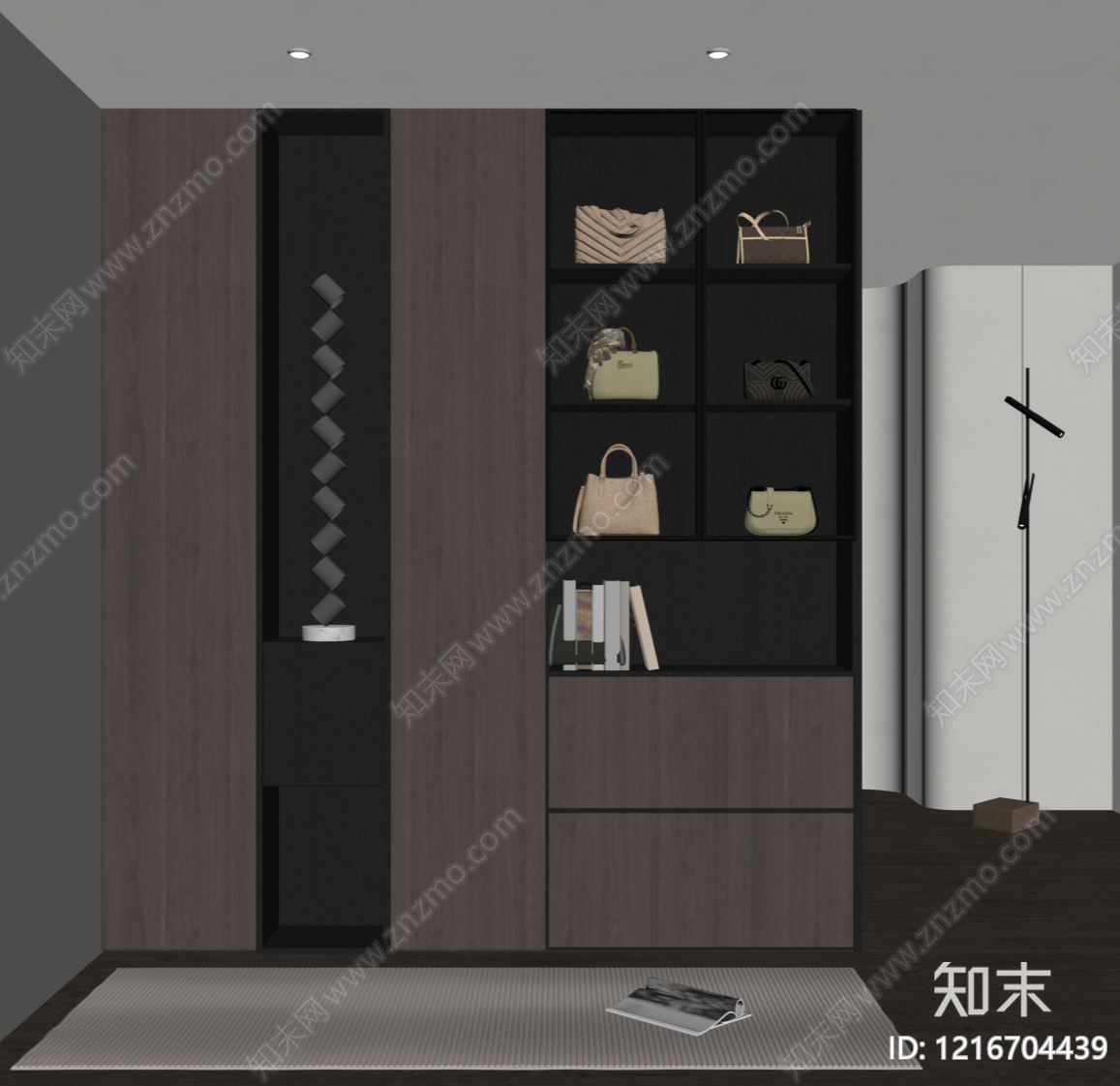 现代玄关柜SU模型下载【ID:1216704439】