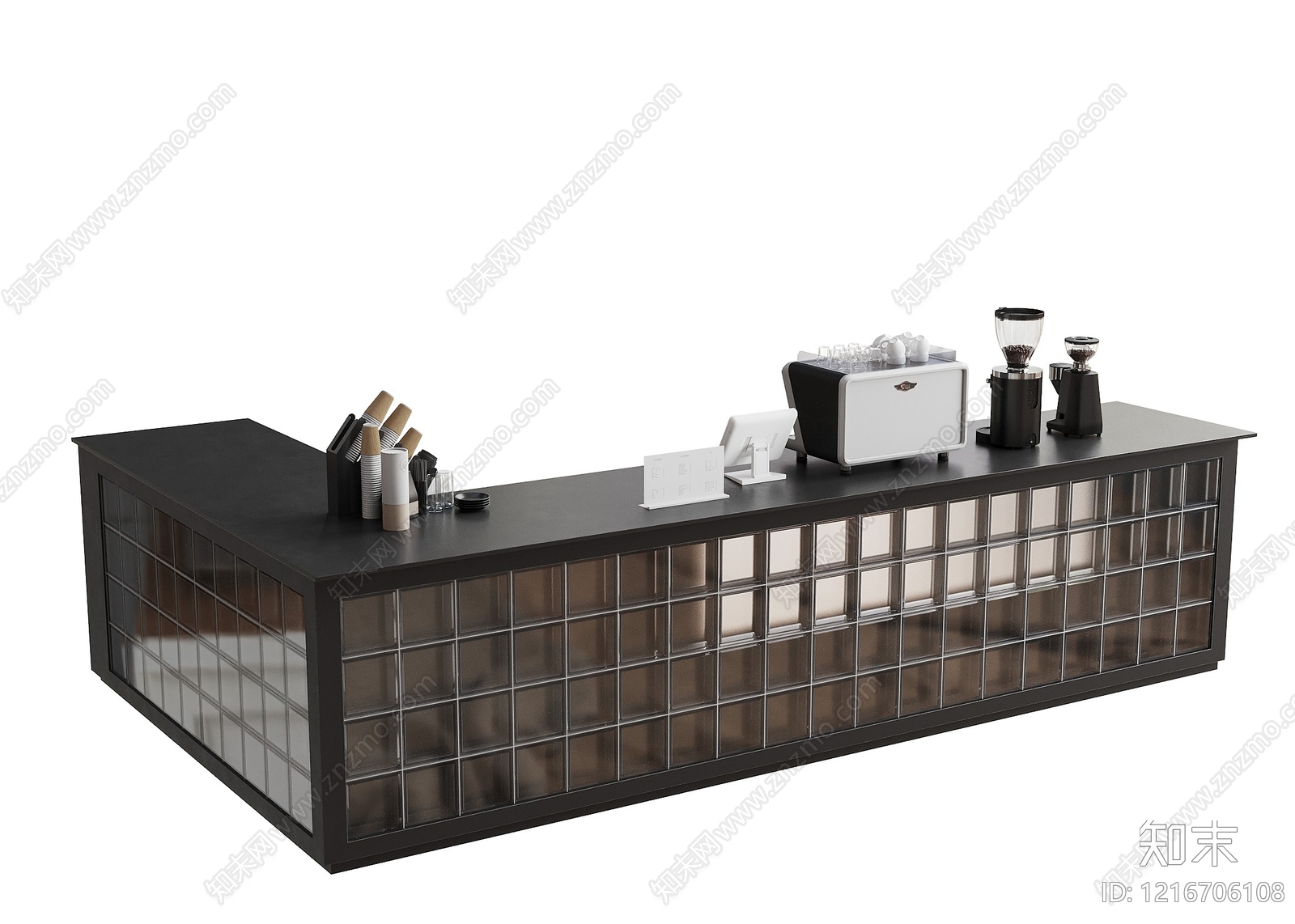 现代简约收银台3D模型渲染效果图