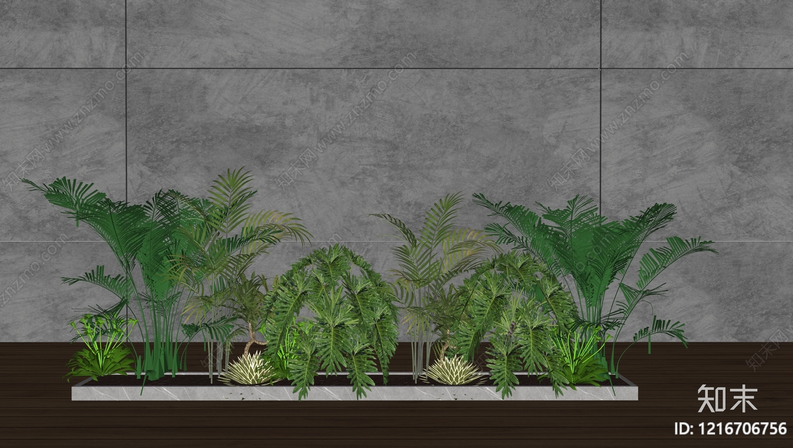现代自然风绿植墙SU模型下载【ID:1216706756】