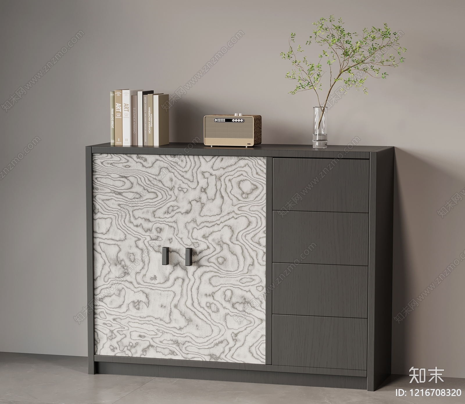 现代简约储物柜3D模型下载【ID:1216708320】