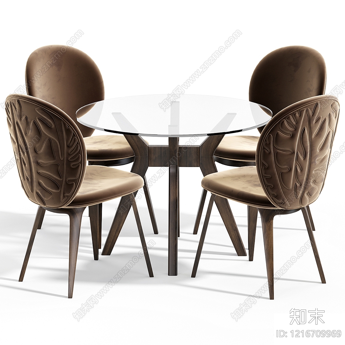 意式轻奢餐桌椅3D模型下载【ID:1216709969】