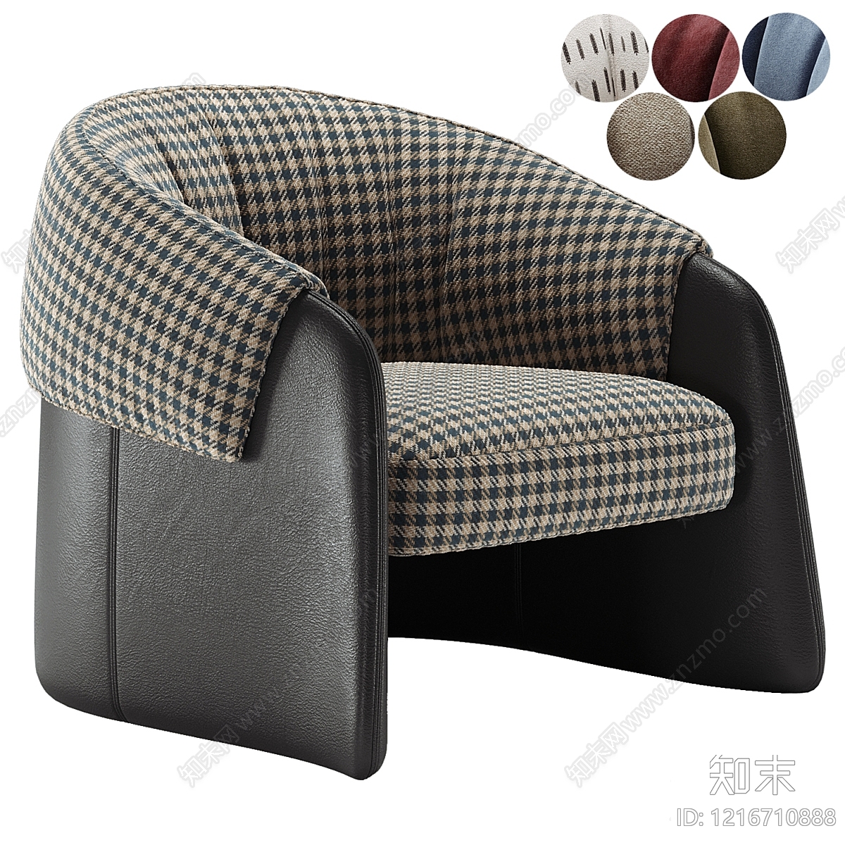 复古单人沙发3D模型下载【ID:1216710888】