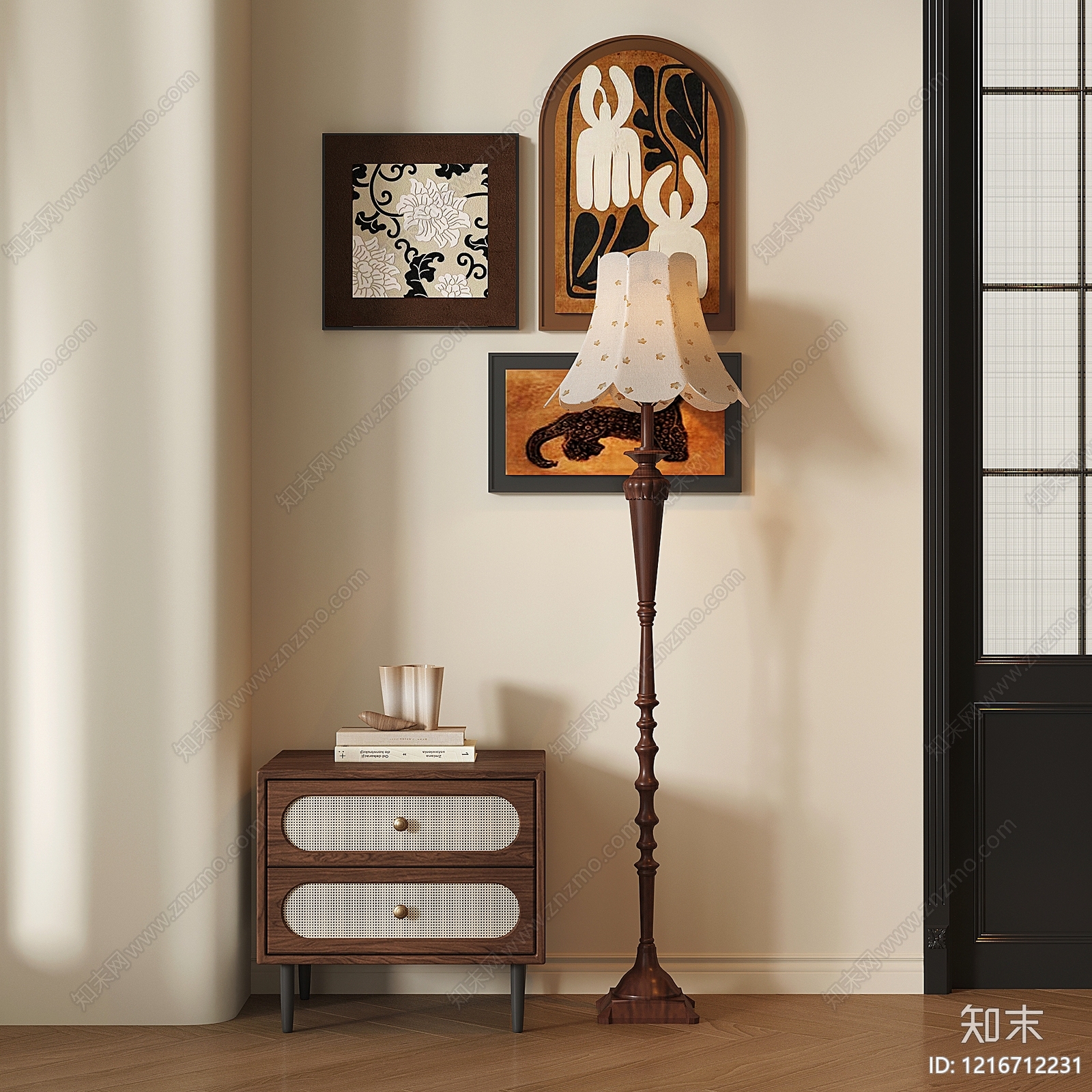 中古风落地灯3D模型下载【ID:1216712231】