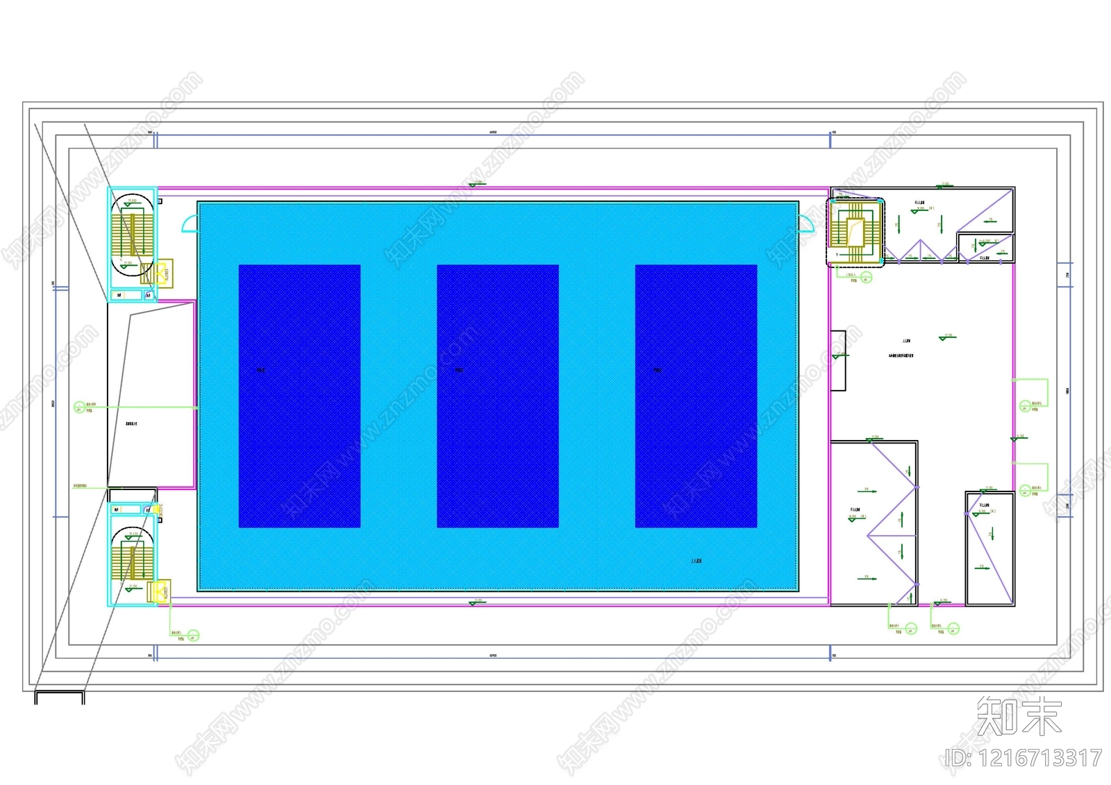现代网球场施工图下载【ID:1216713317】
