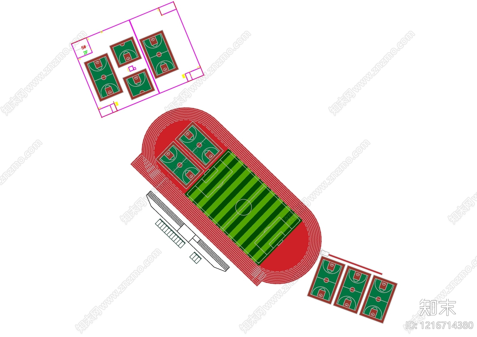 现代操场施工图下载【ID:1216714380】