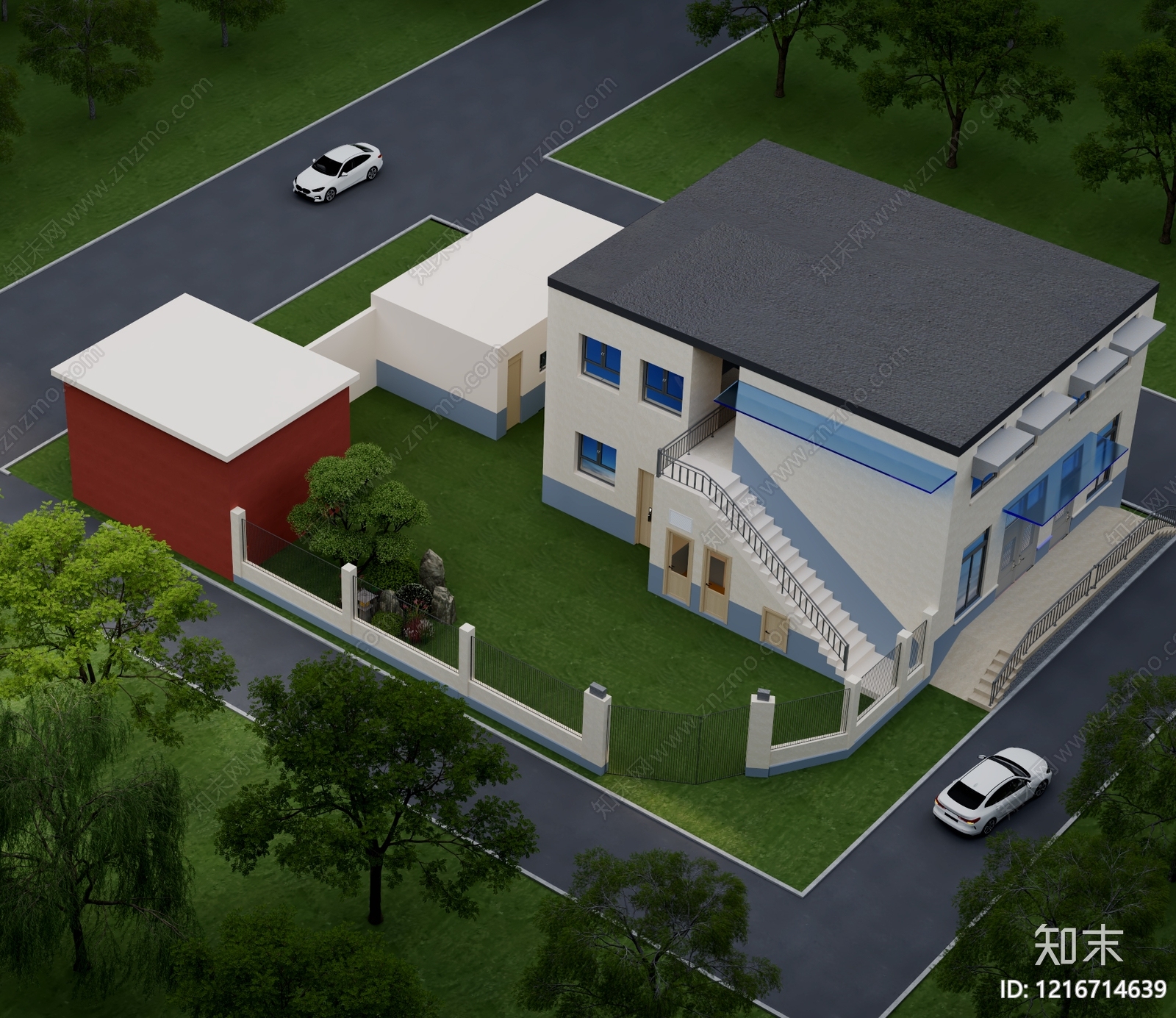 现代简约鸟瞰规划3D模型下载【ID:1216714639】