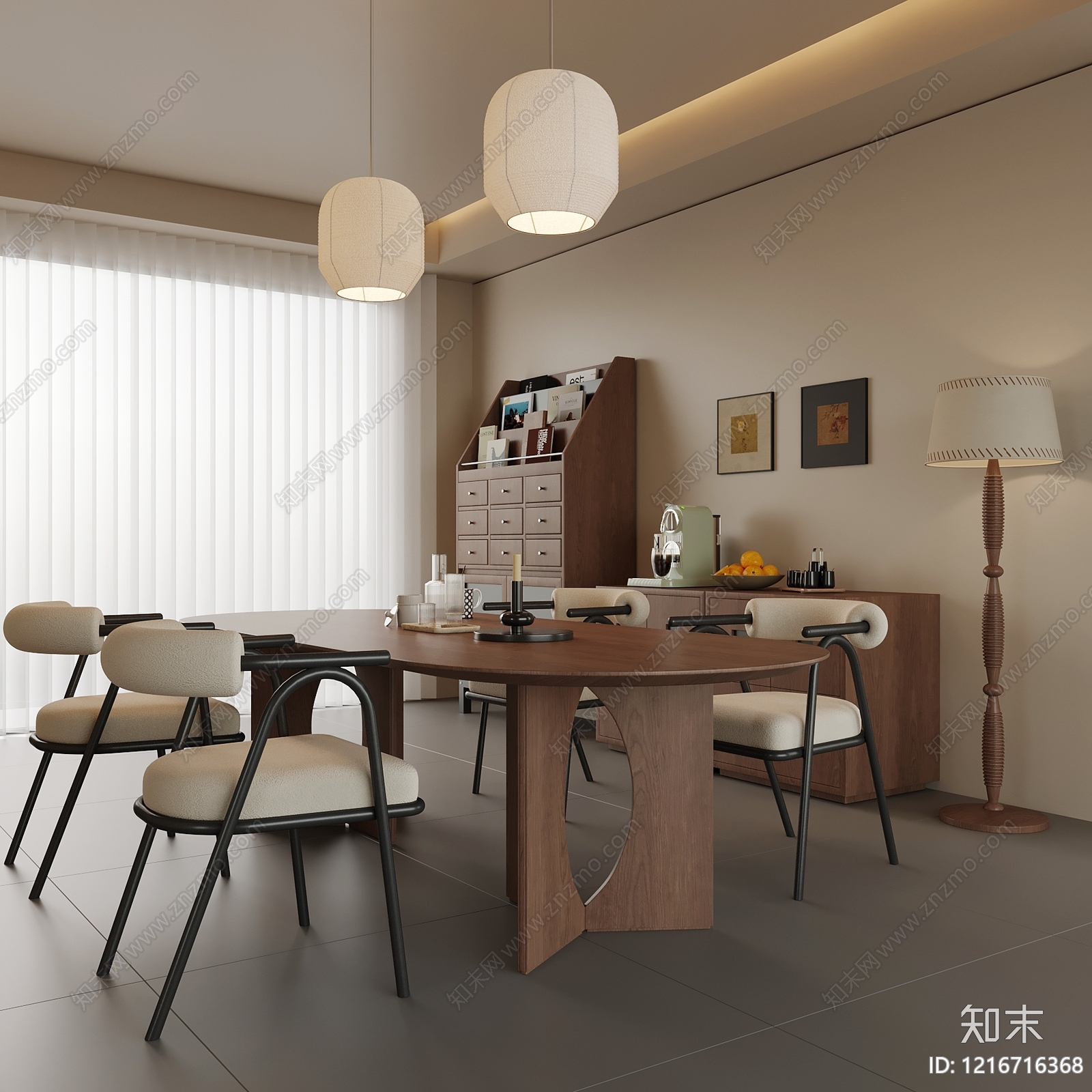 中古风家居餐厅SU模型下载【ID:1216716368】