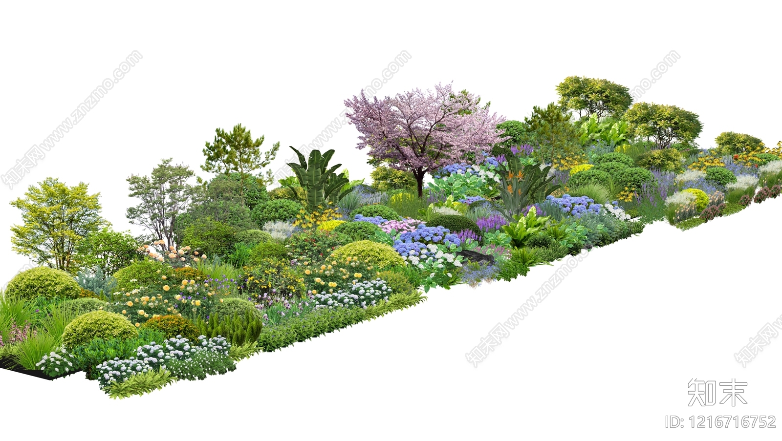 花境景观植物围挡SU模型下载【ID:1216716752】