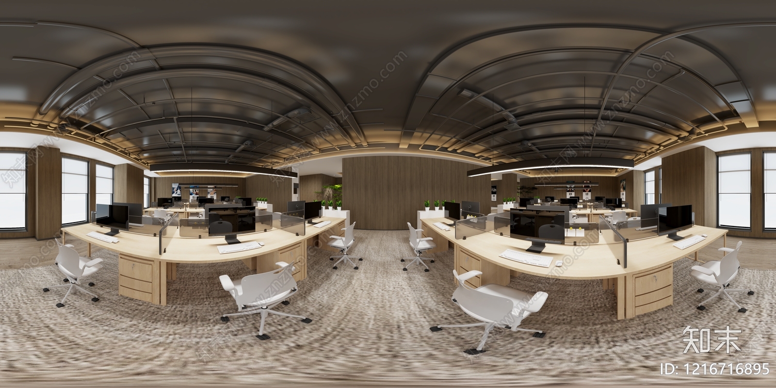 现代简约办公区3D模型下载【ID:1216716895】