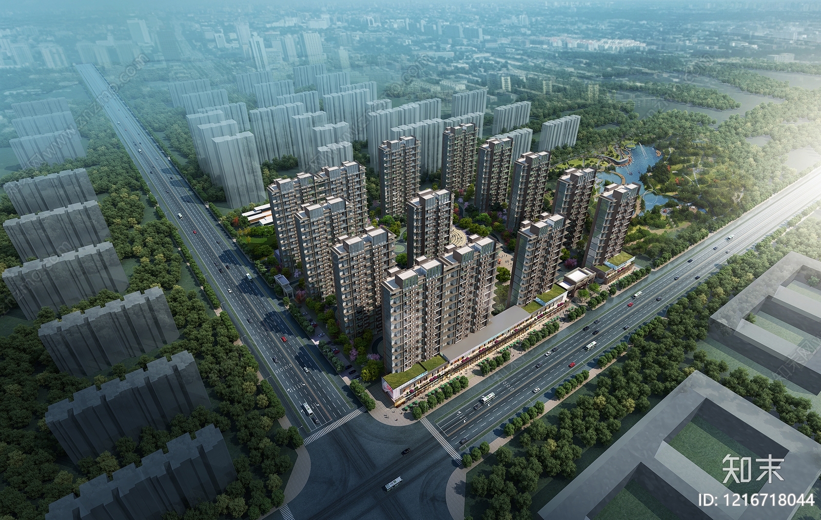 现代主义小高层住宅楼3D模型下载【ID:1216718044】