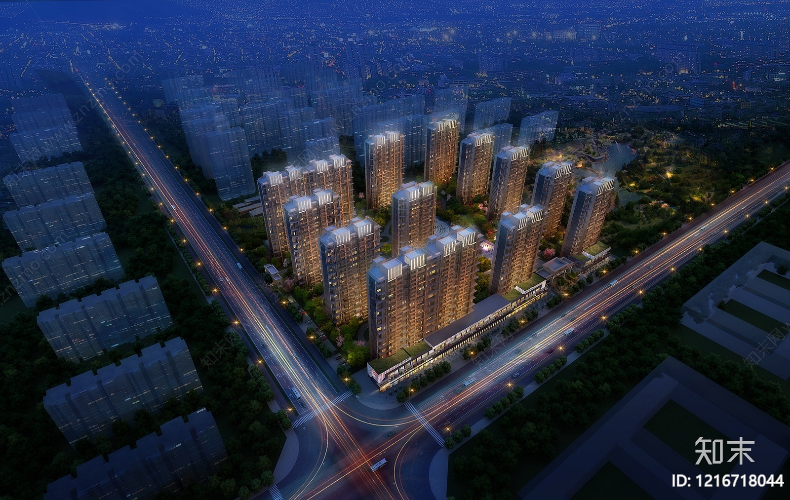 现代主义小高层住宅楼3D模型下载【ID:1216718044】