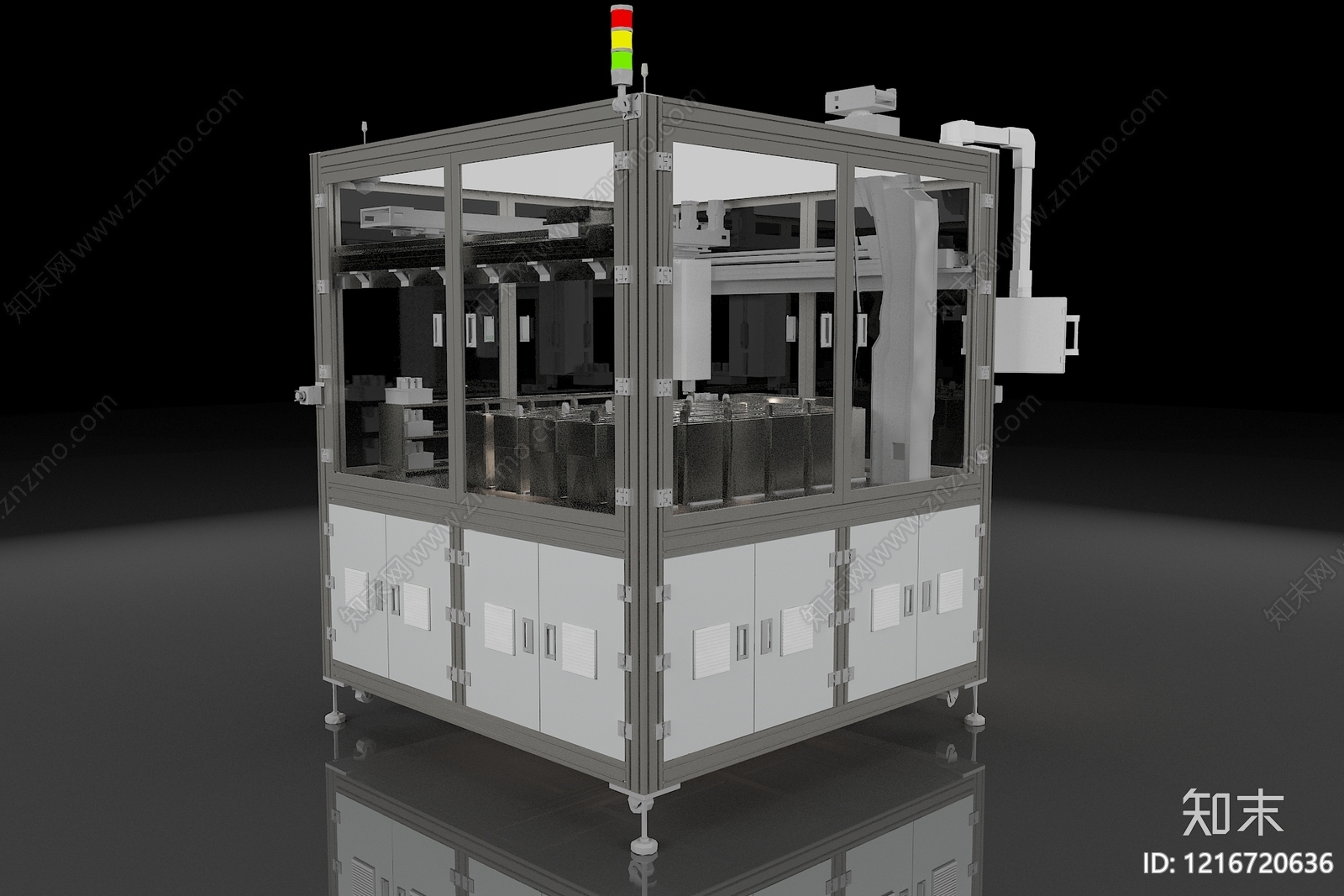 极简主义工业风智能导购机器人3D模型渲染效果图