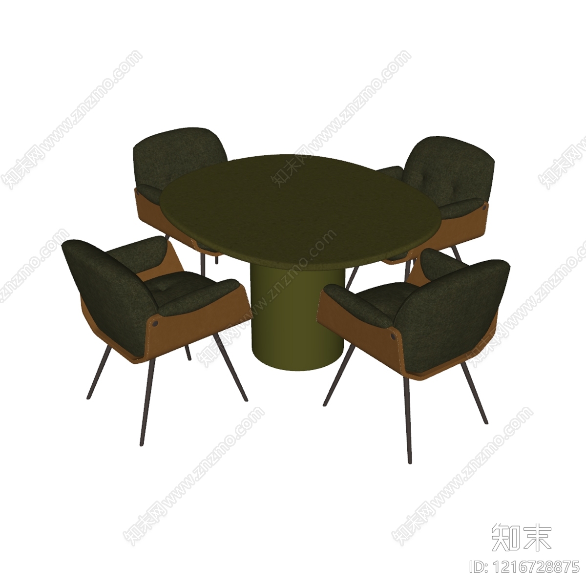 意式轻奢餐桌椅SU模型下载【ID:1216728875】