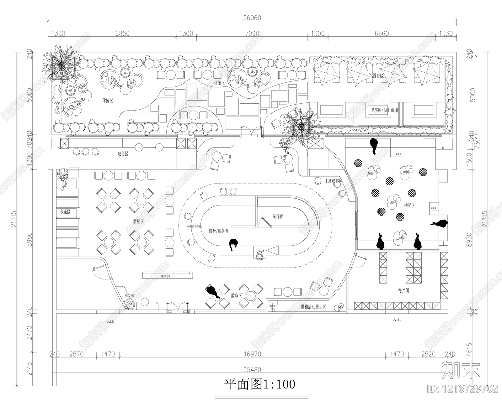 现代宠物店施工图下载【ID:1216729702】