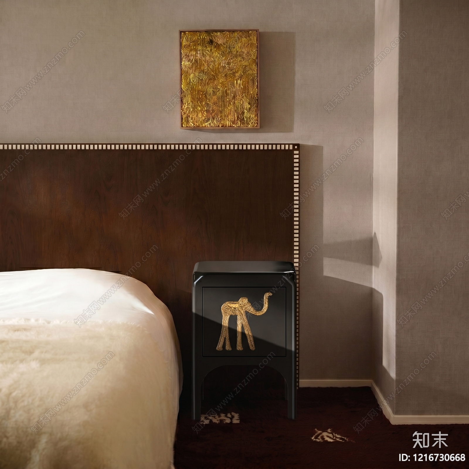 现代轻奢床头柜SU模型下载【ID:1216730668】
