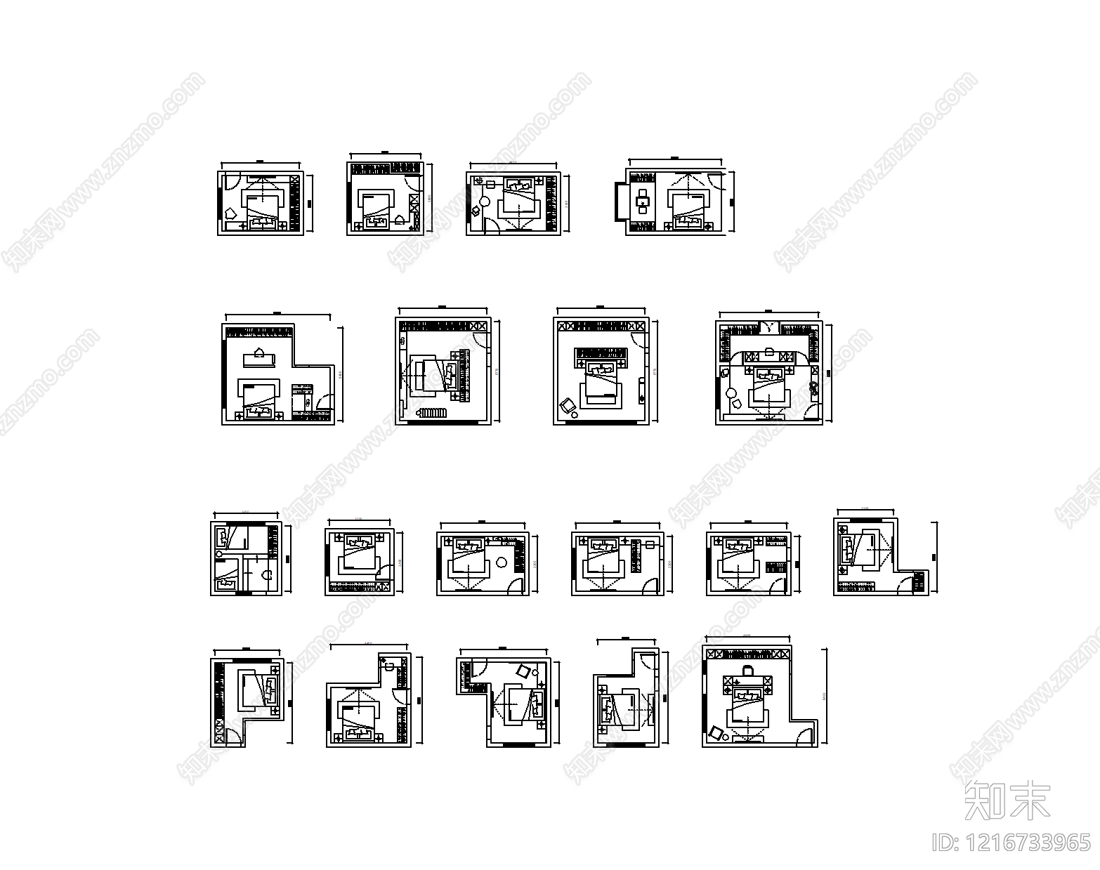 现代简约家装图库施工图下载【ID:1216733965】